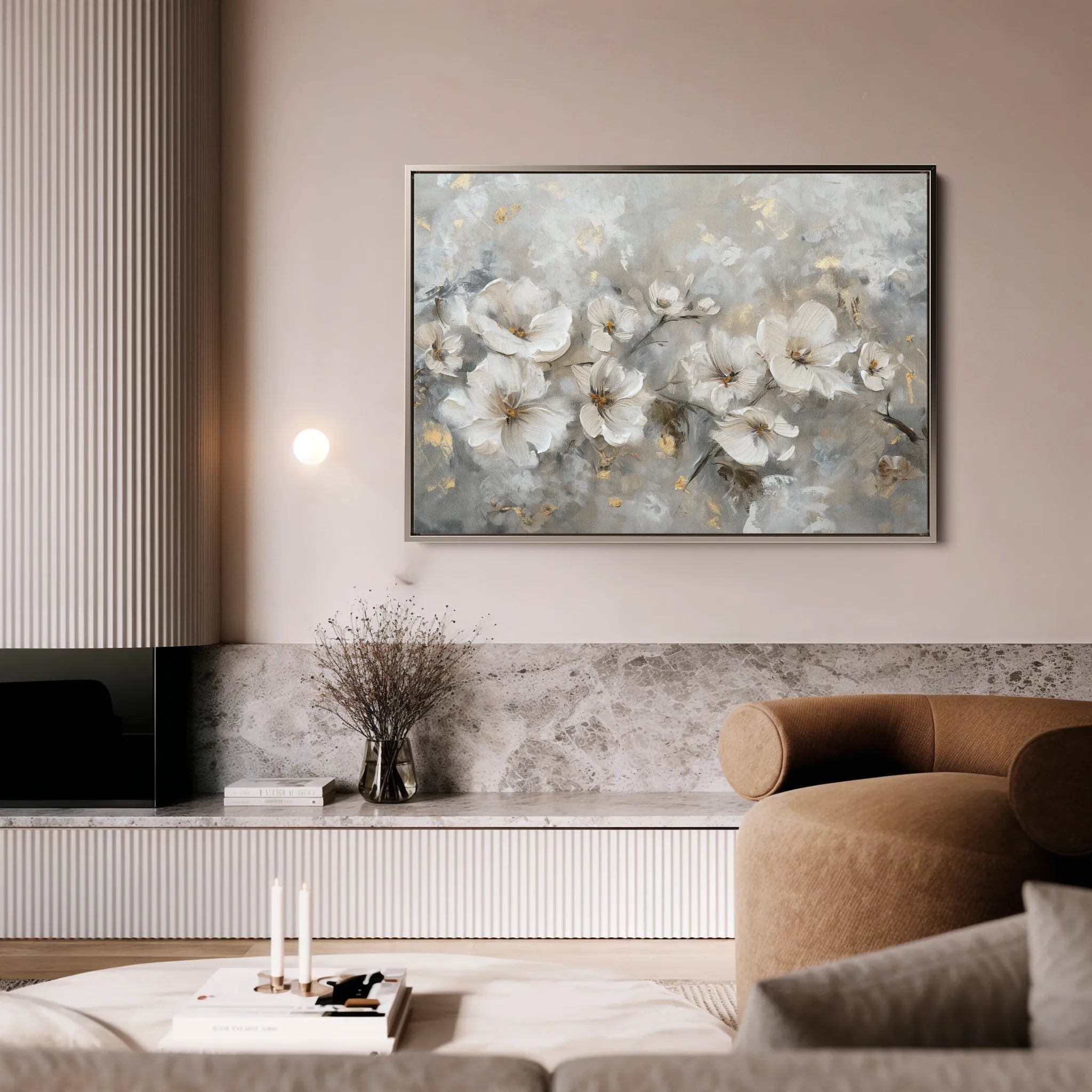 Floral 075 Canvas Art 18" x 24" / 45 x 60 cm / Black