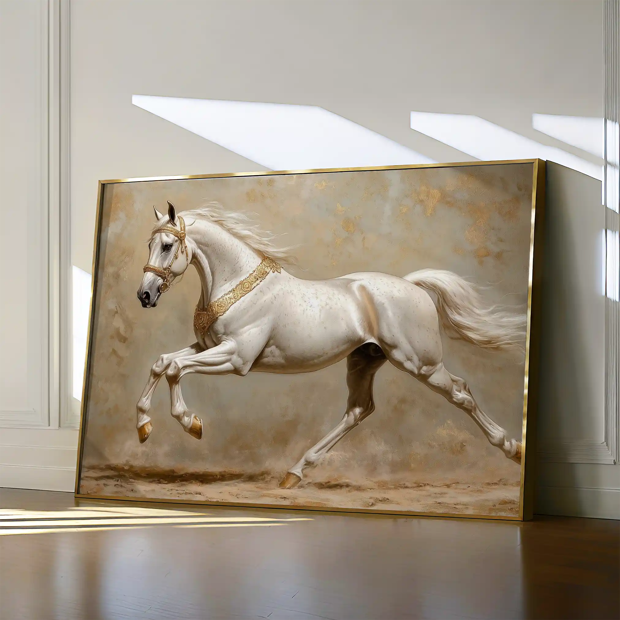 Horses 075 Canvas Art 60 x 40 cm / Black