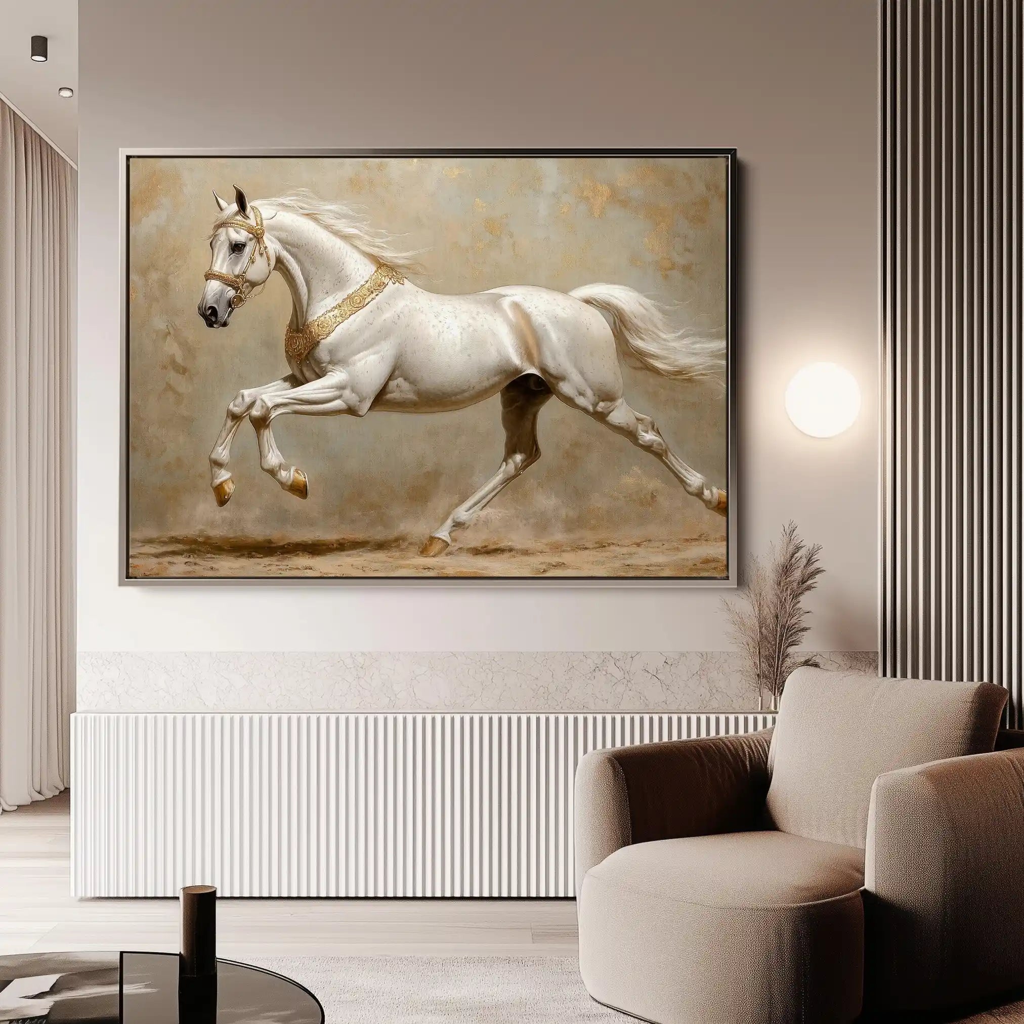 Horses 075 Canvas Art 60 x 40 cm / Black