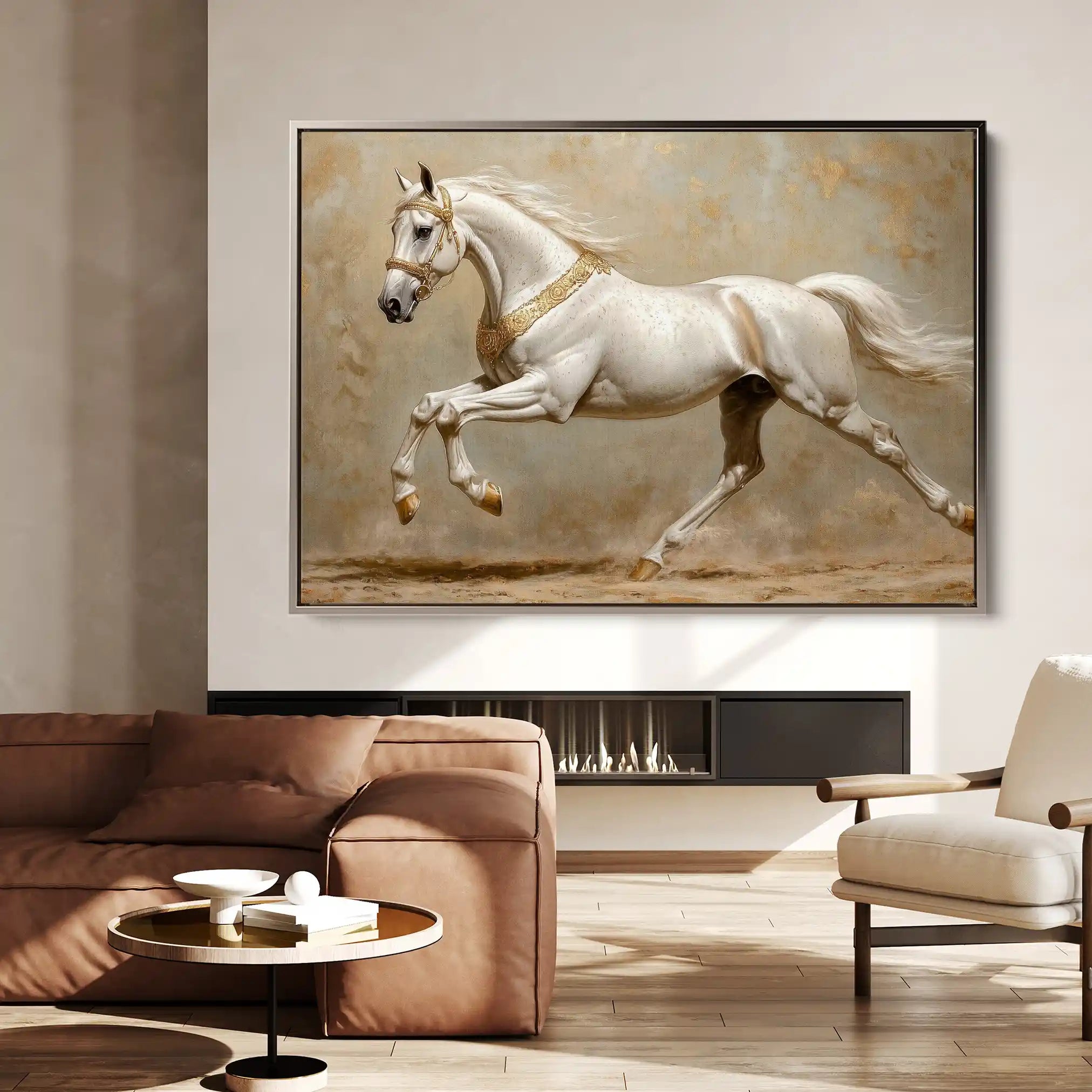 Horses 075 Canvas Art 60 x 40 cm / Black