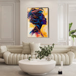 Portrait 075 Canvas Art 18" x 24" / 45 x 60 cm / Black