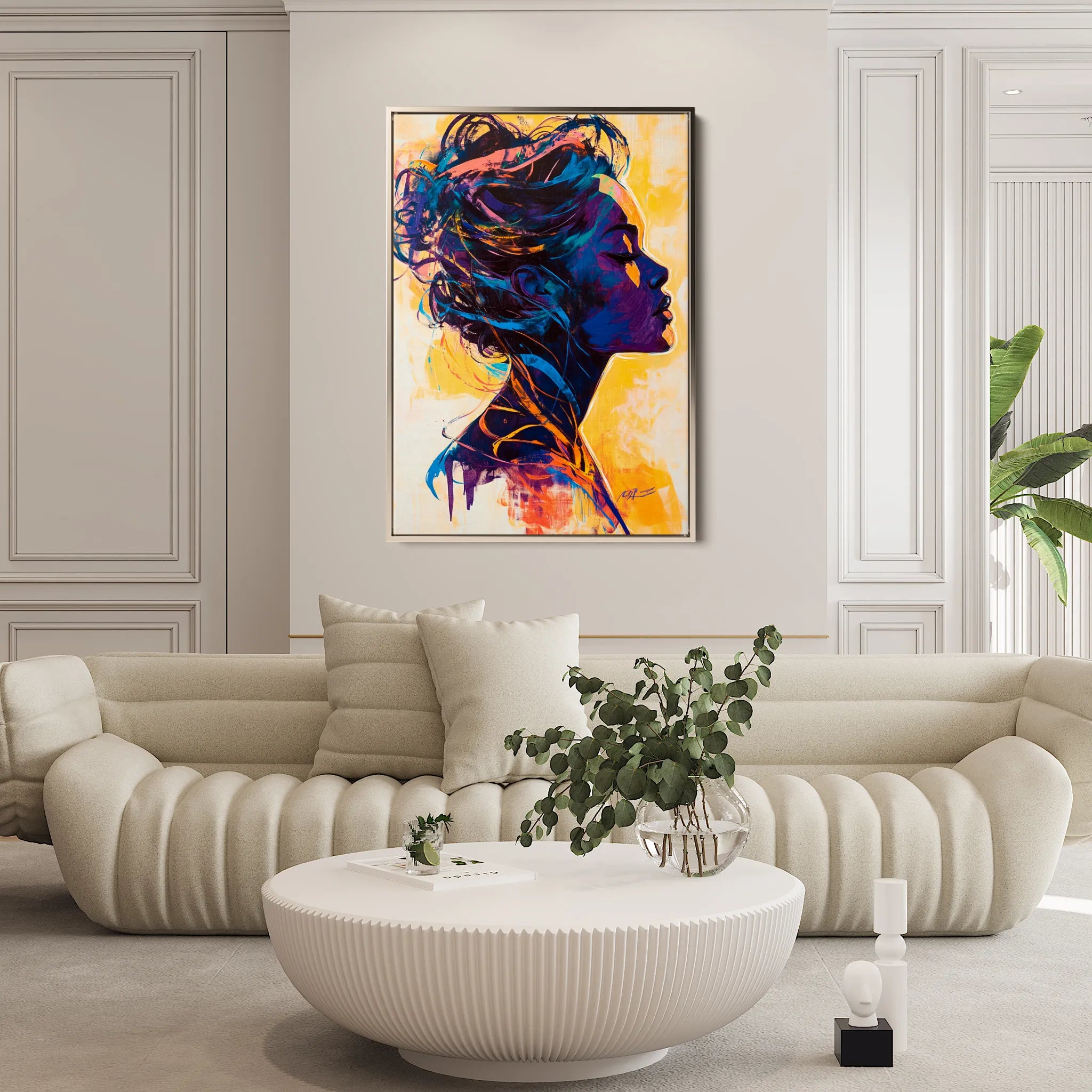 Portrait 075 Canvas Art 18" x 24" / 45 x 60 cm / Black