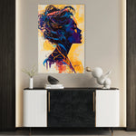 Portrait 075 Canvas Art 18" x 24" / 45 x 60 cm / Black