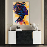 Portrait 075 Canvas Art 18" x 24" / 45 x 60 cm / Black