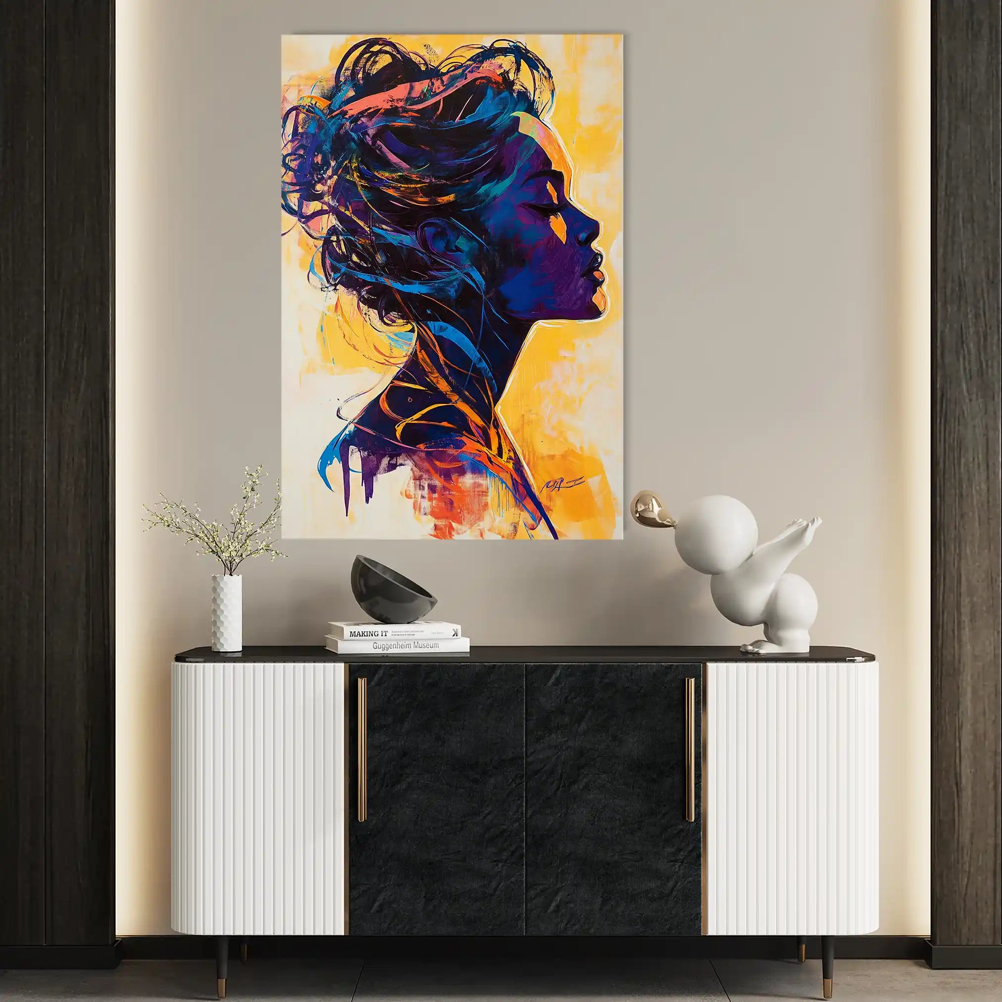 Portrait 075 Canvas Art 60 x 40 cm / Black