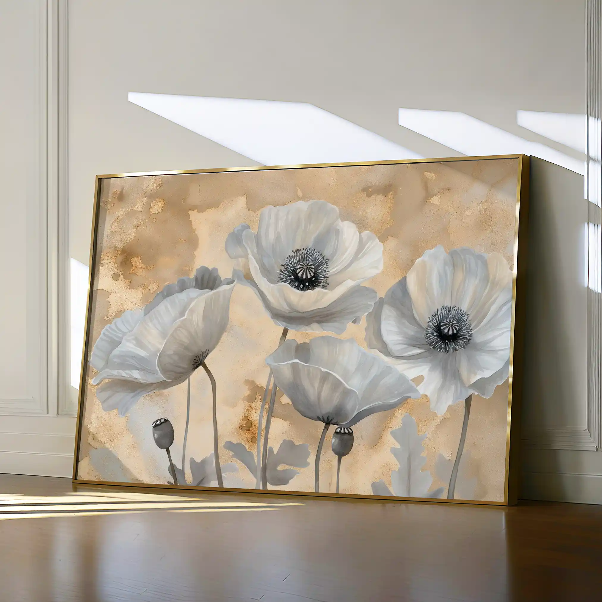 Floral 076 Canvas Art 18" x 24" / 45 x 60 cm / Black