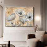 Floral 076 Canvas Art 18" x 24" / 45 x 60 cm / Black