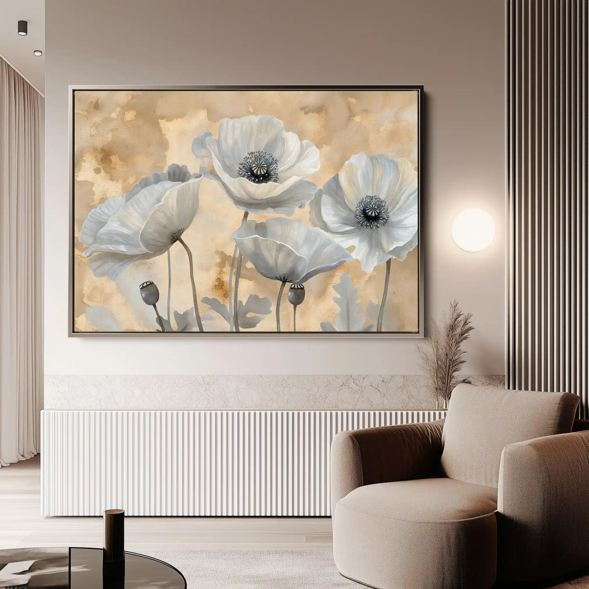 Floral 076 Canvas Art 18" x 24" / 45 x 60 cm / Black