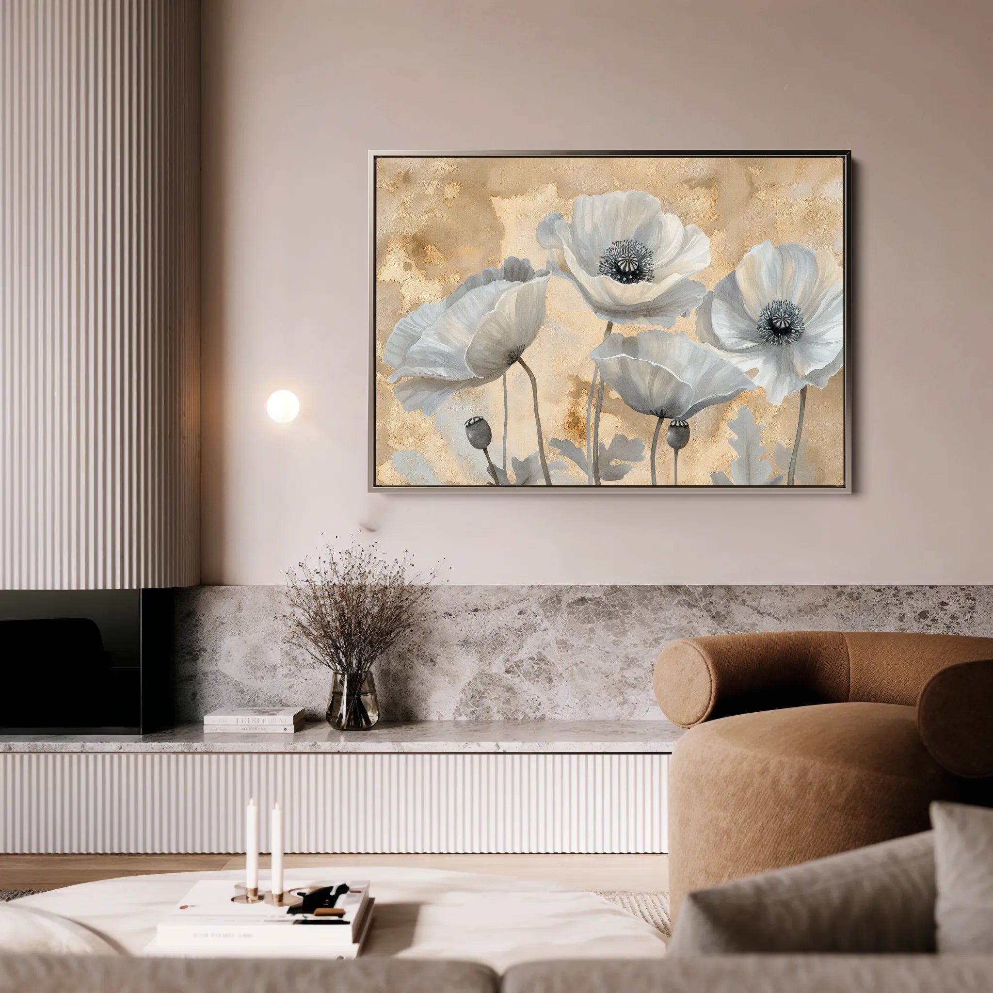 Floral 076 Canvas Art 18" x 24" / 45 x 60 cm / Black