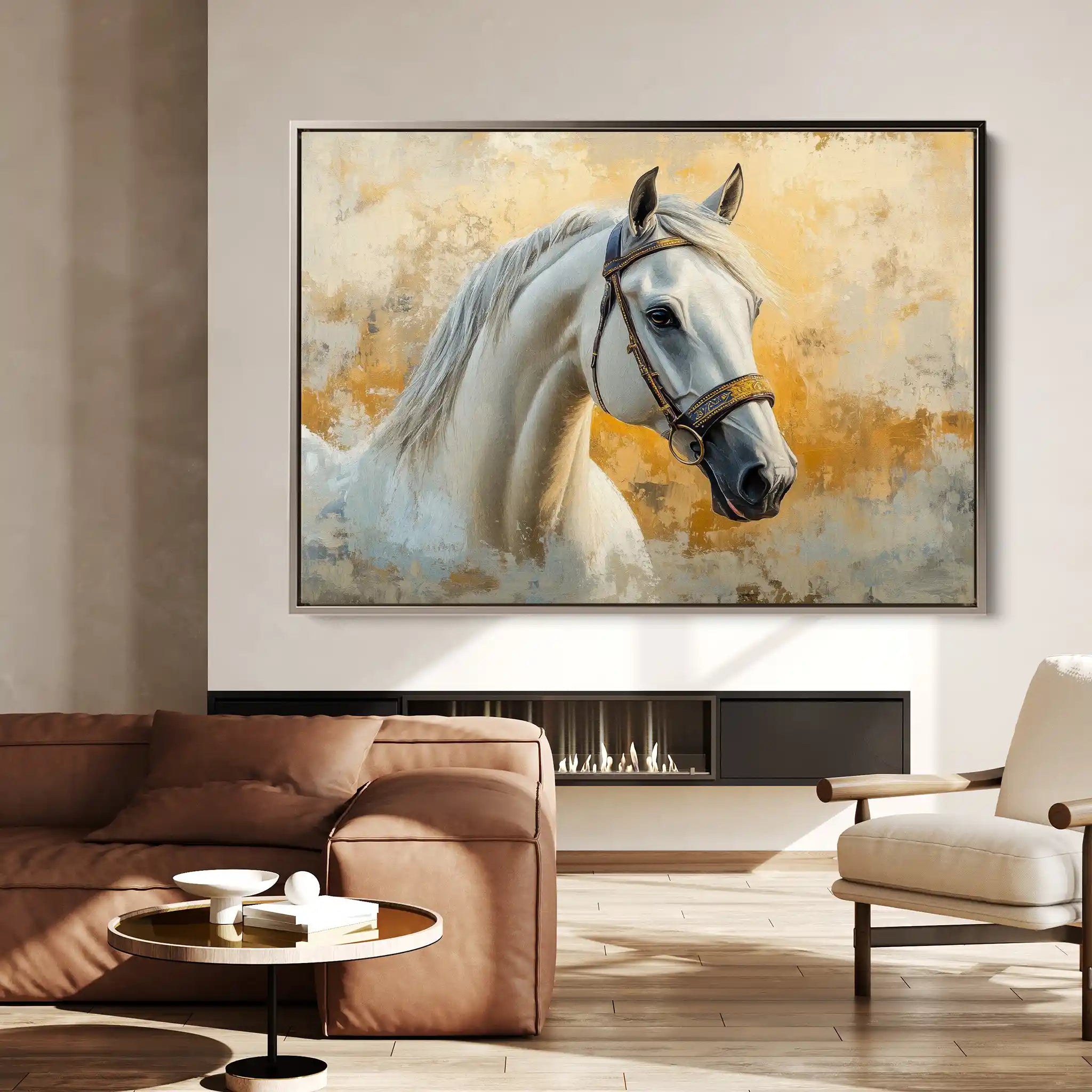Horses 076 Canvas Art 60 x 40 cm / Black