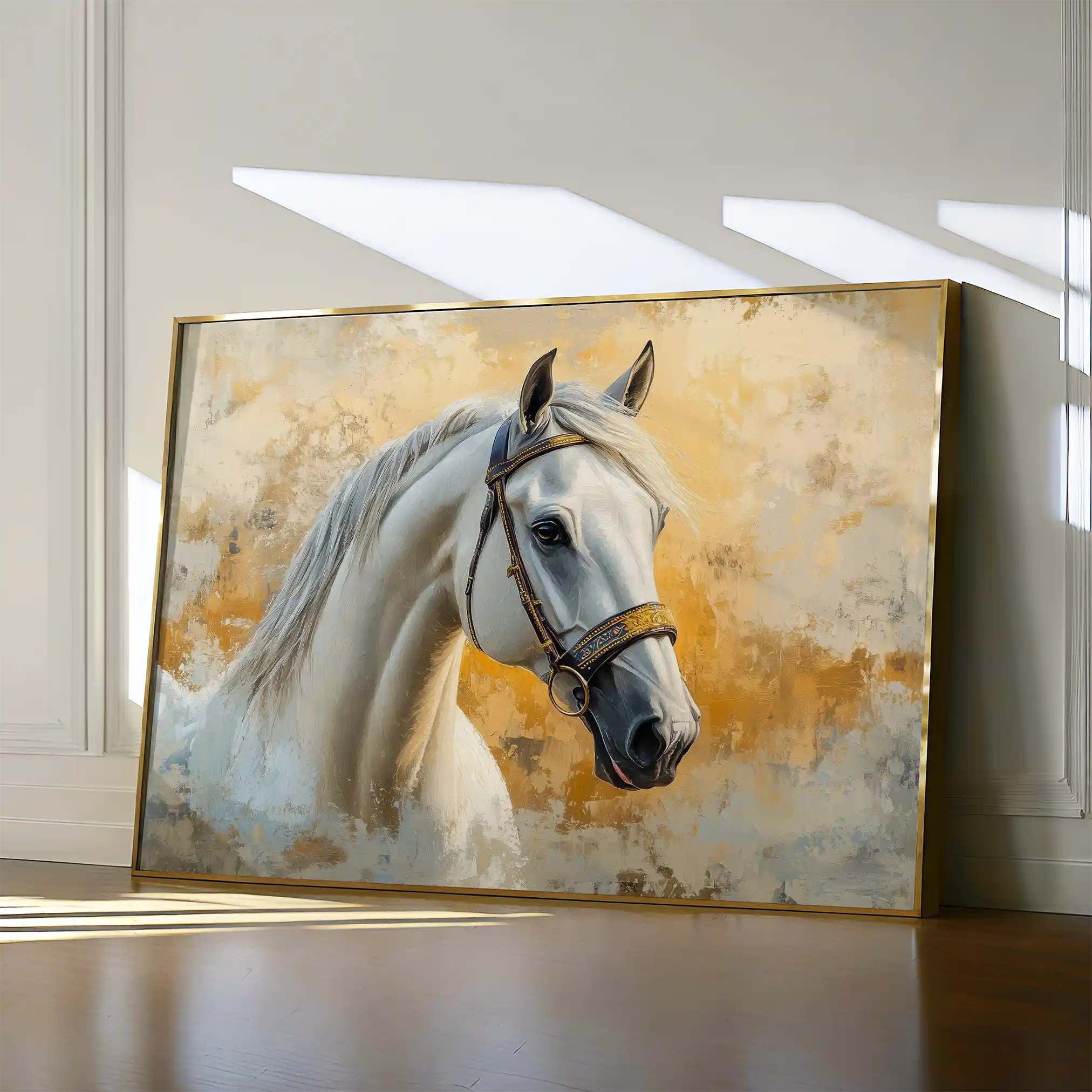 Horses 076 Canvas Art 60 x 40 cm / Black
