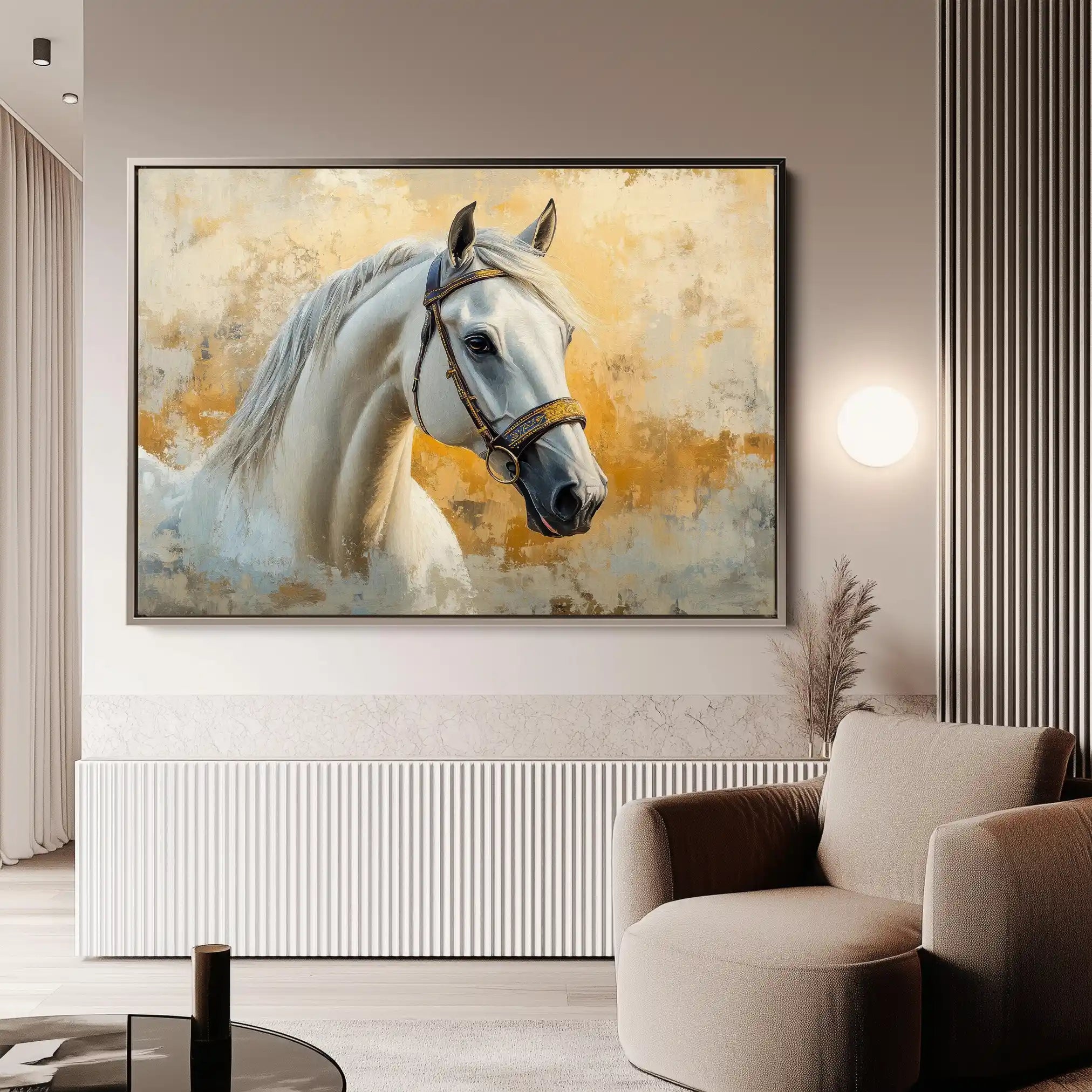 Horses 076 Canvas Art 60 x 40 cm / Black