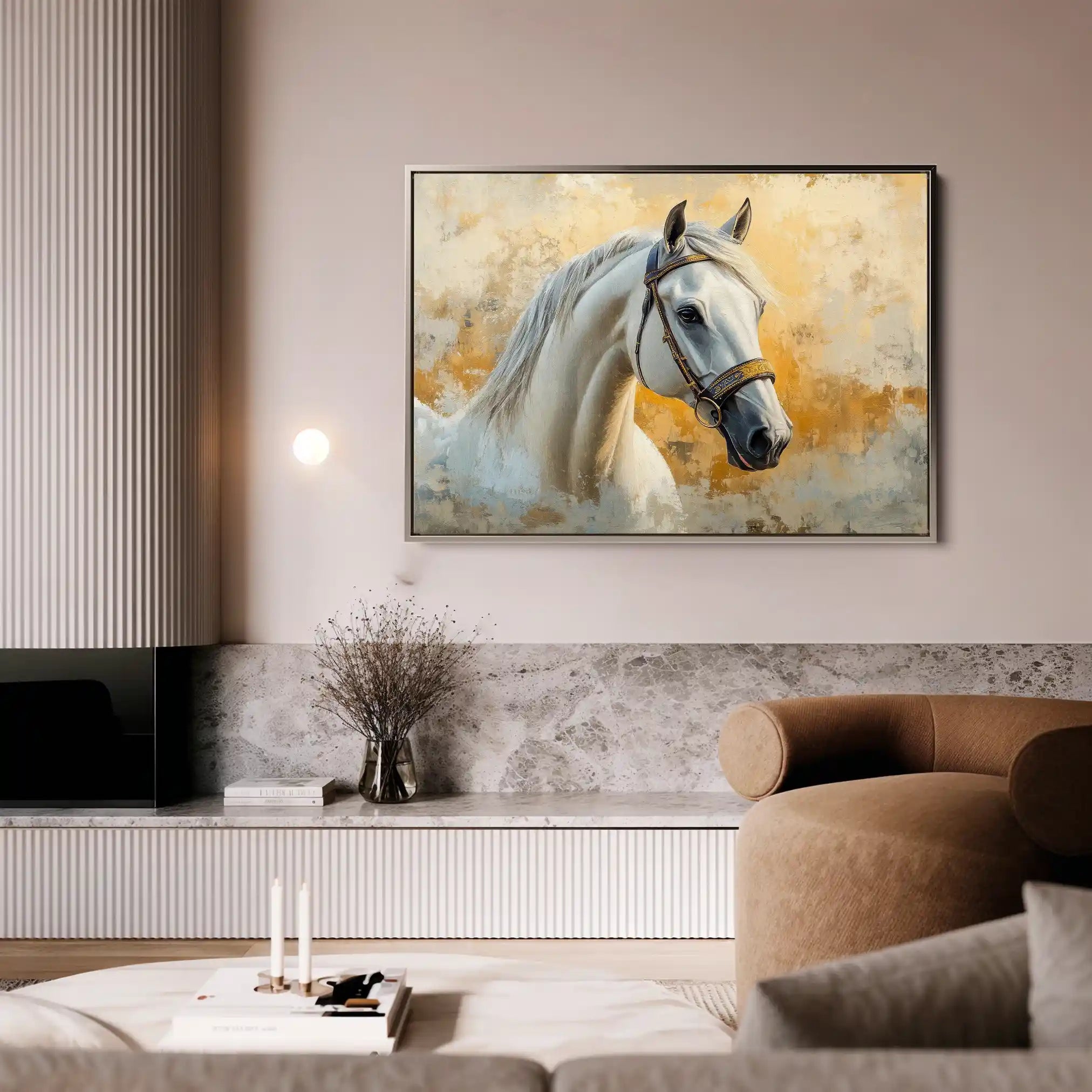 Horses 076 Canvas Art 60 x 40 cm / Black