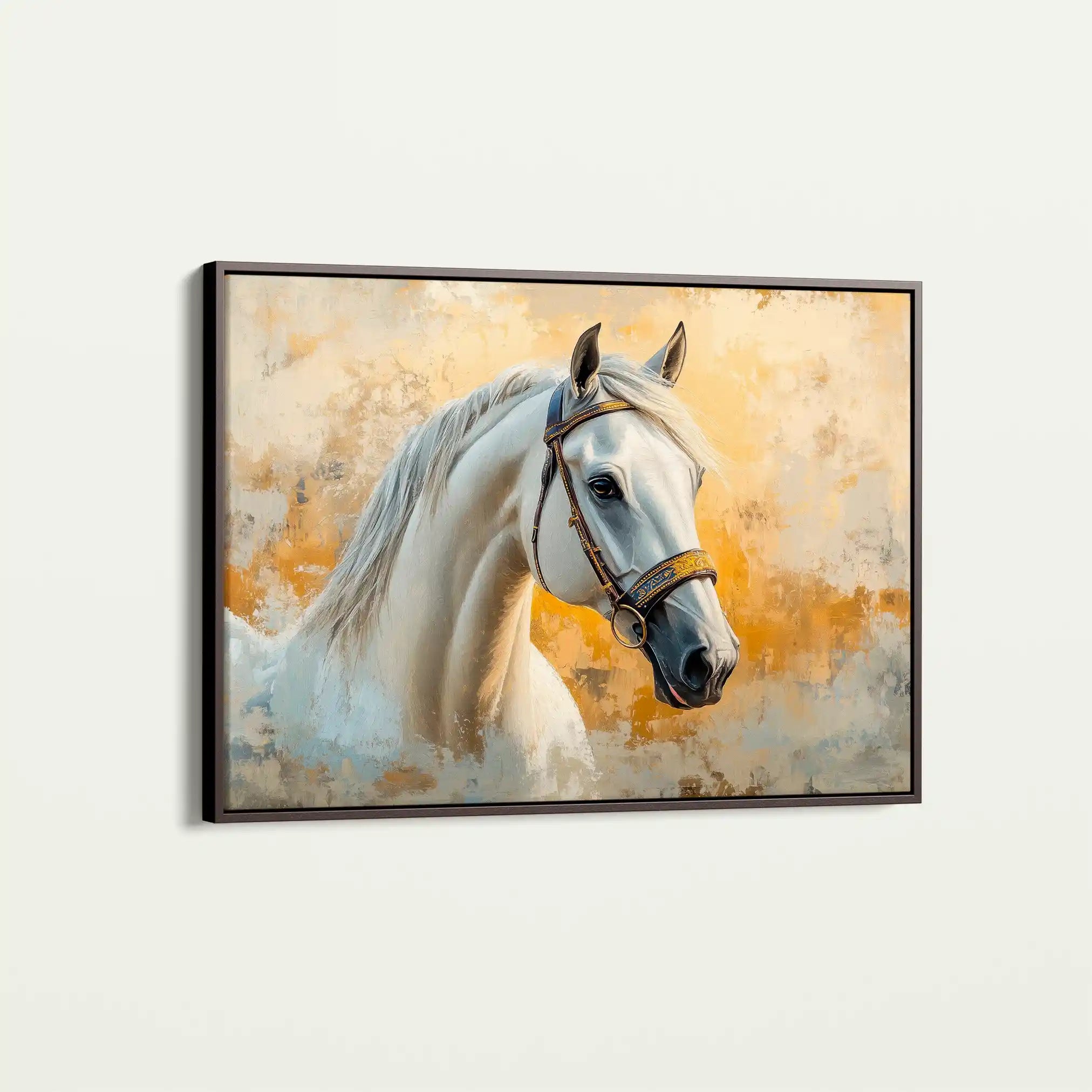 Horses 076 Canvas Art 60 x 40 cm / Black