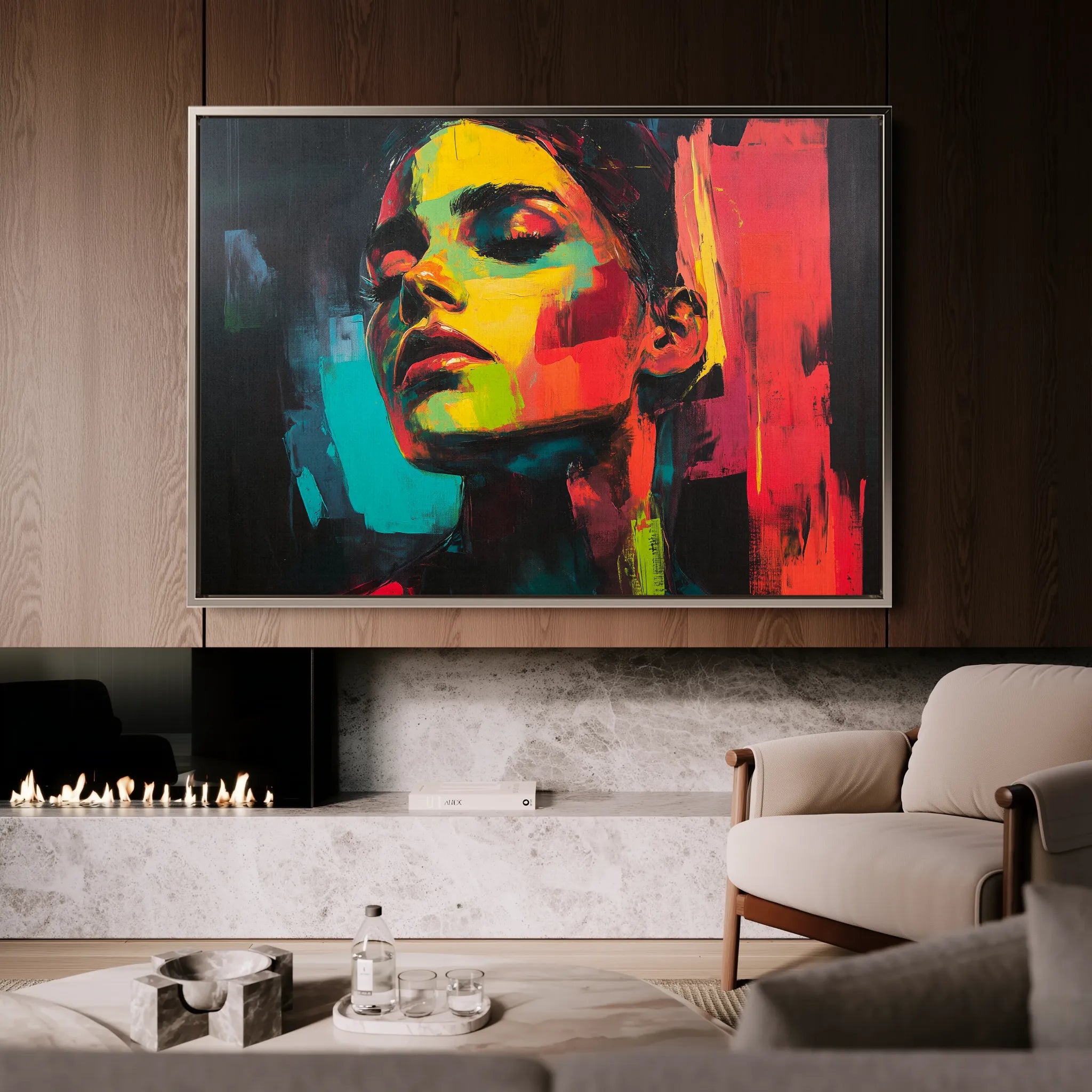 Portrait 076 Canvas Art 18" x 24" / 45 x 60 cm / Black
