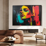 Portrait 076 Canvas Art 18" x 24" / 45 x 60 cm / Black