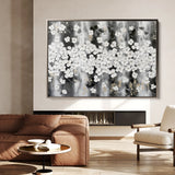Floral 077 Canvas Art 18" x 24" / 45 x 60 cm / Black