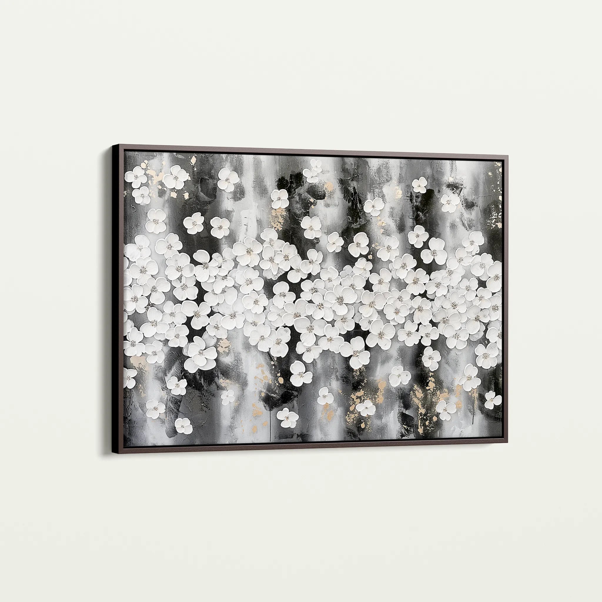 Floral 077 Canvas Art 18" x 24" / 45 x 60 cm / Black