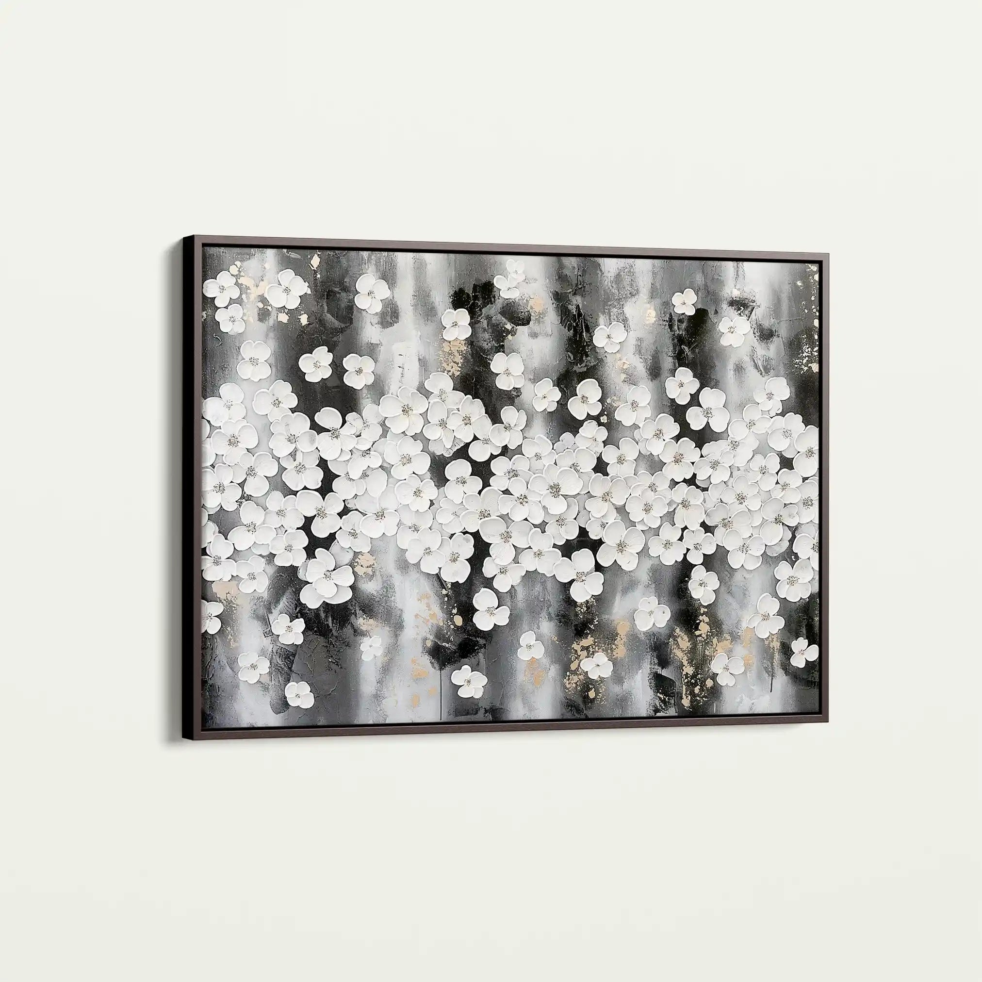 Floral 077 Canvas Art 60 x 40 cm / Black