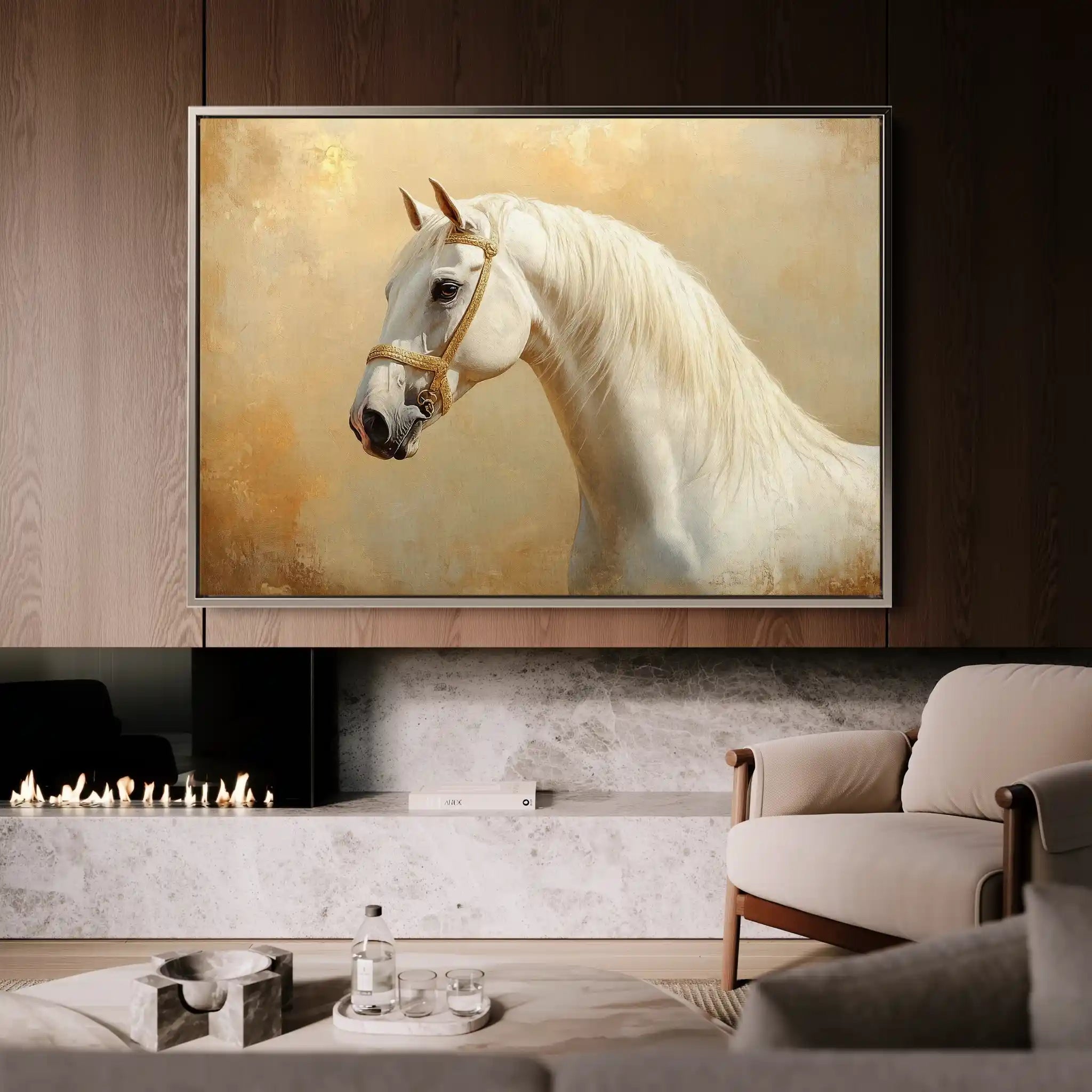 Horses 077 Canvas Art 60 x 40 cm / Black
