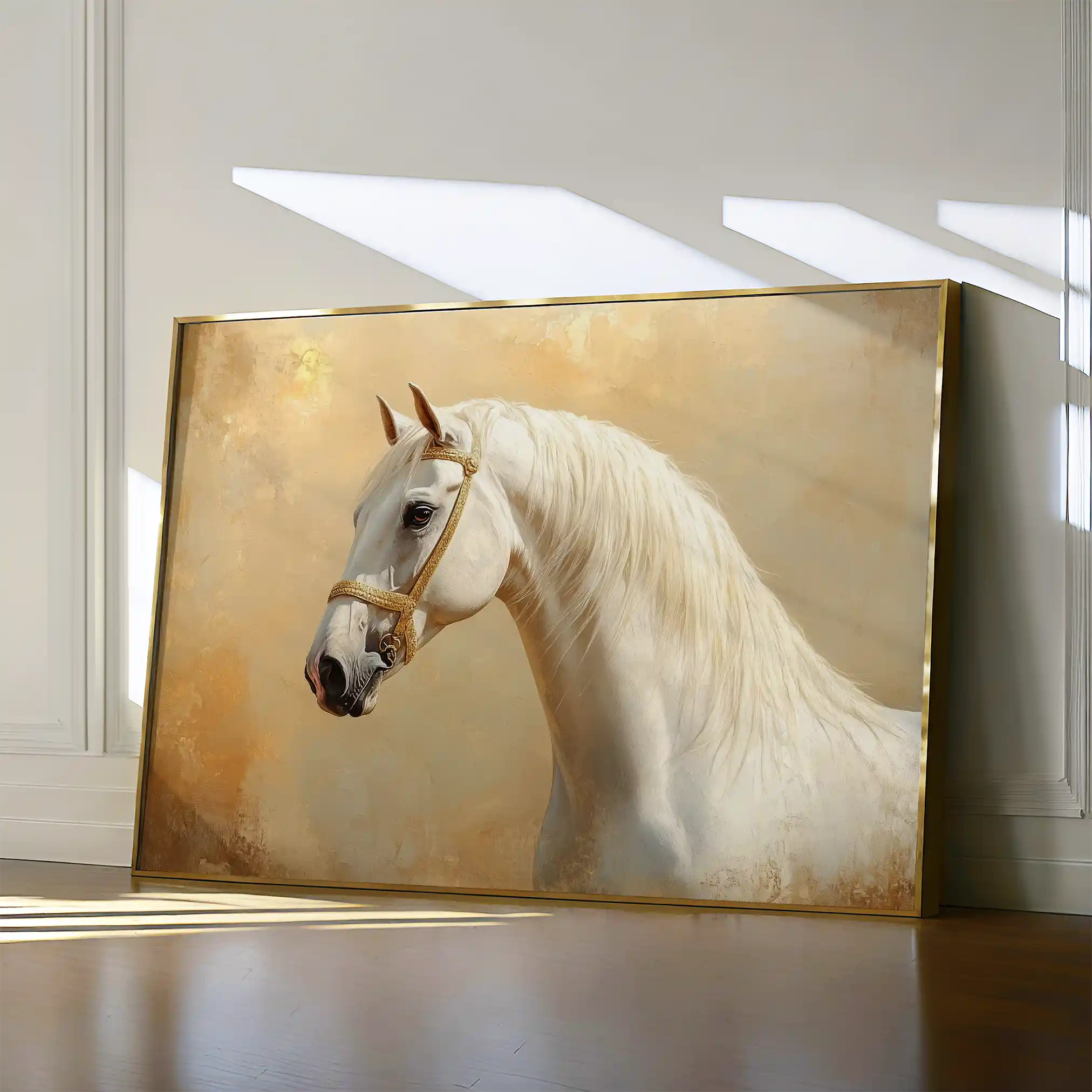 Horses 077 Canvas Art 60 x 40 cm / Black