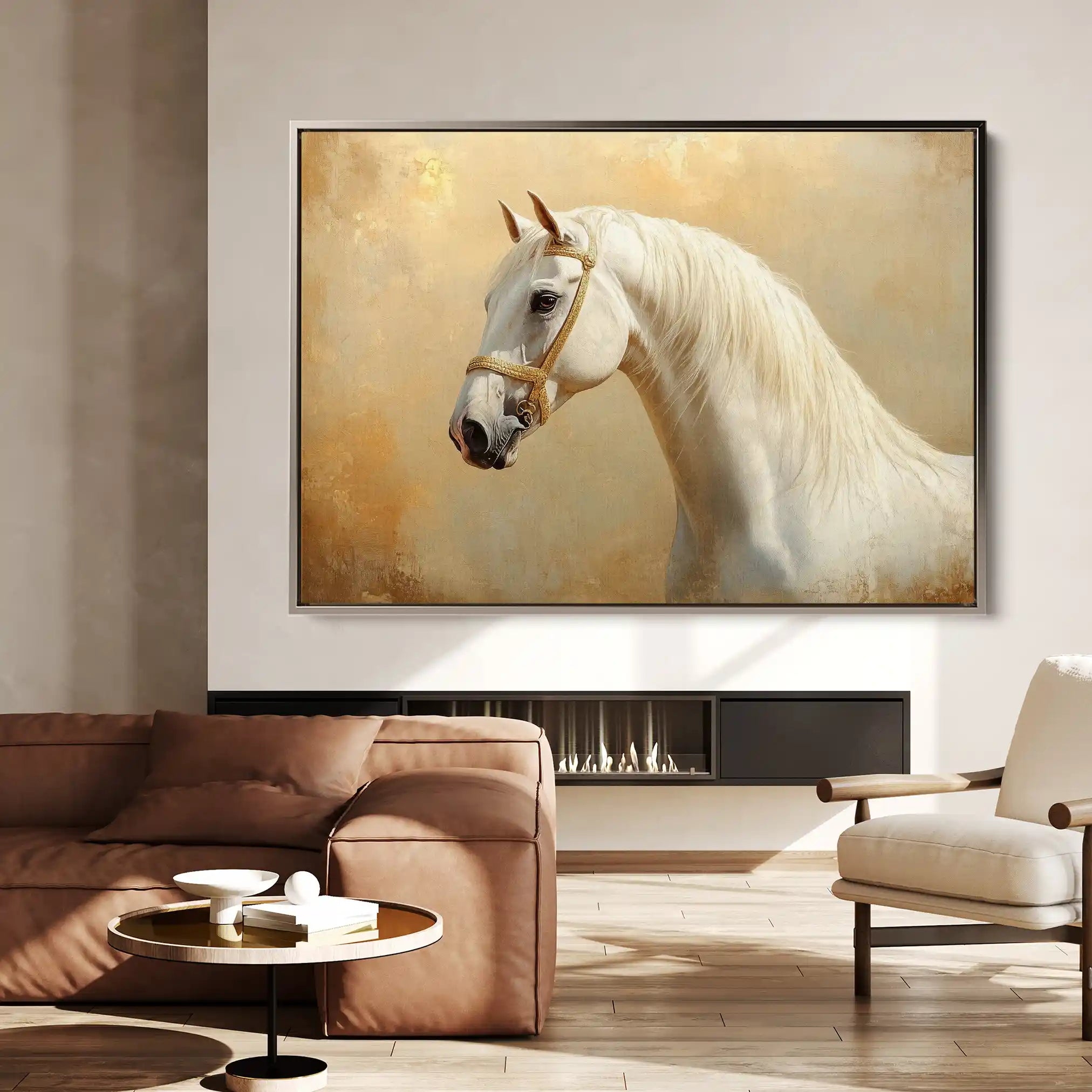 Horses 077 Canvas Art 60 x 40 cm / Black