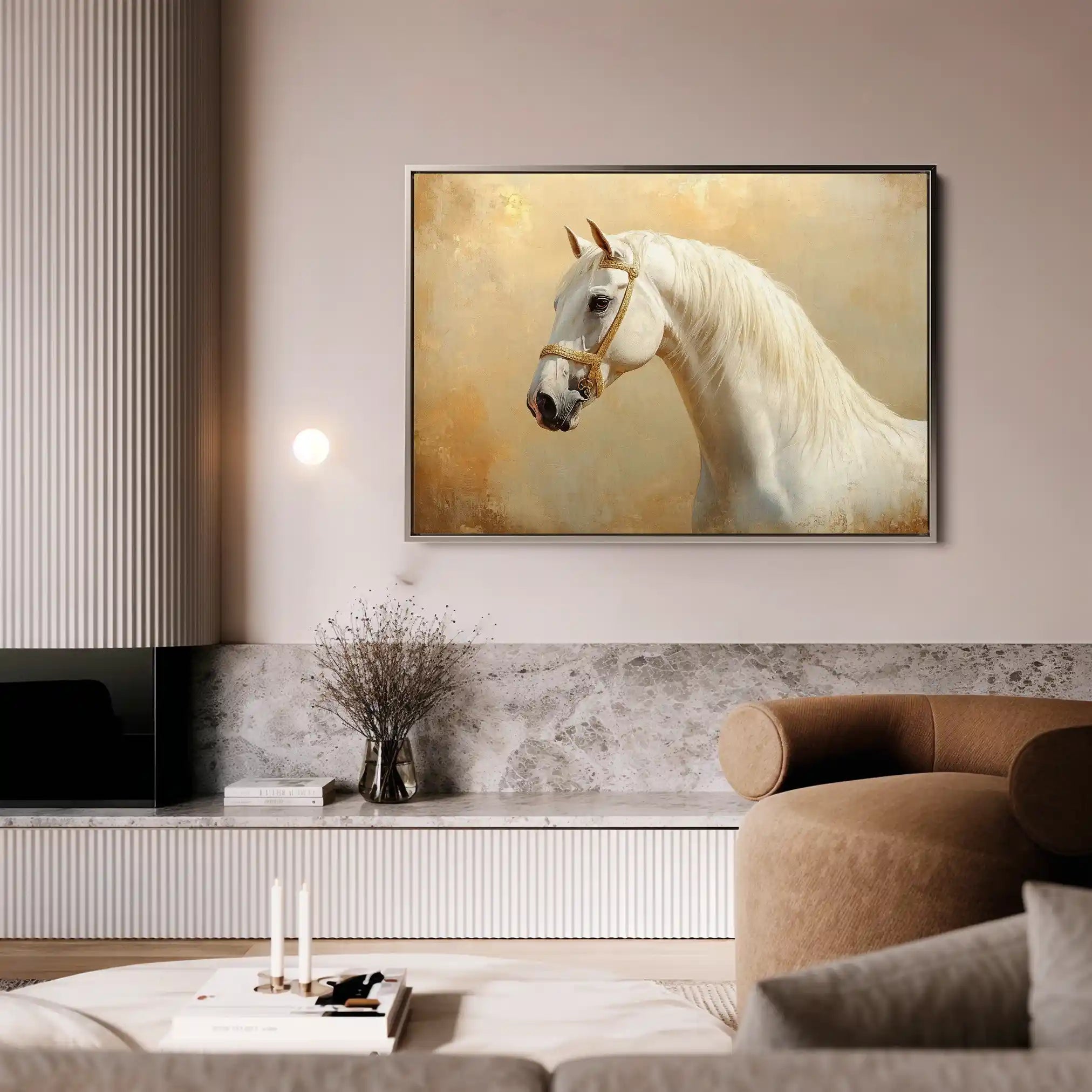 Horses 077 Canvas Art 60 x 40 cm / Black