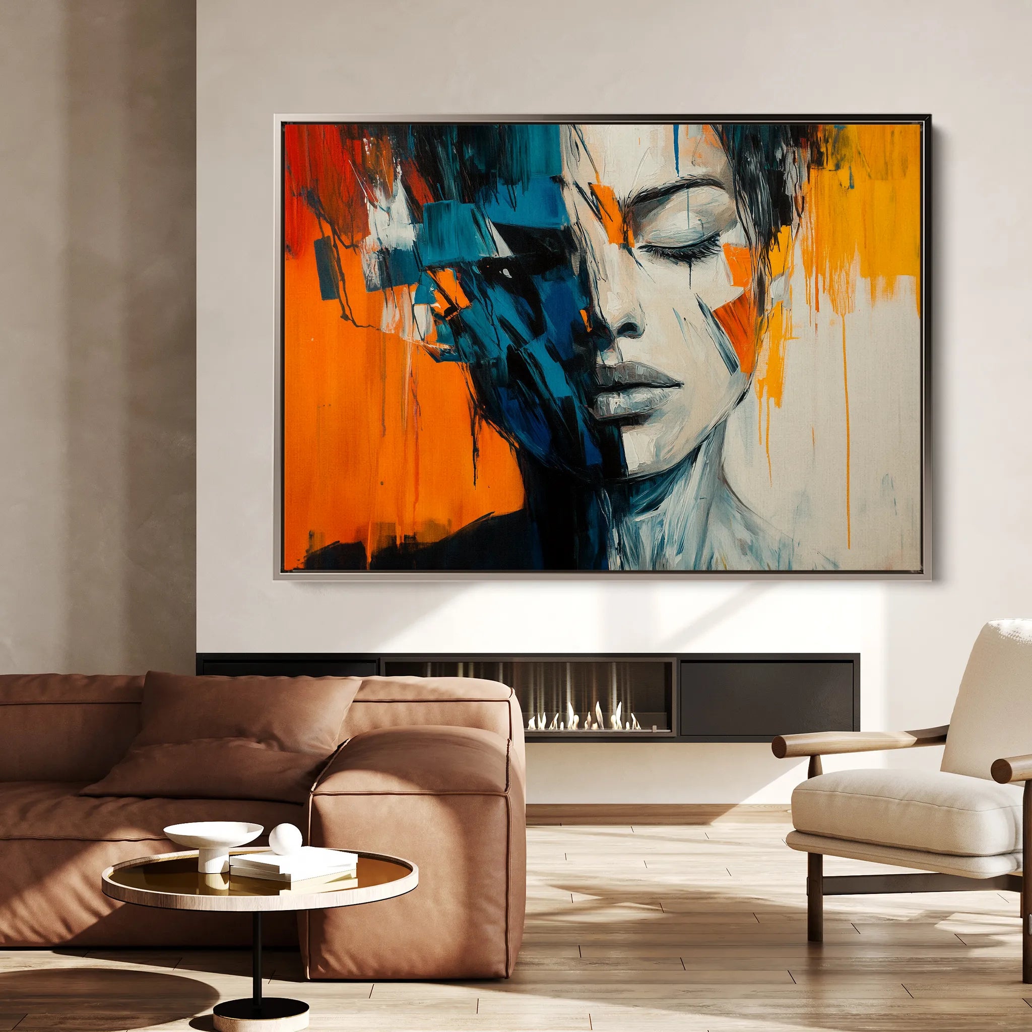 Portrait 077 Canvas Art 18" x 24" / 45 x 60 cm / Black