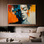 Portrait 077 Canvas Art 18" x 24" / 45 x 60 cm / Black