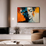 Portrait 077 Canvas Art 18" x 24" / 45 x 60 cm / Black