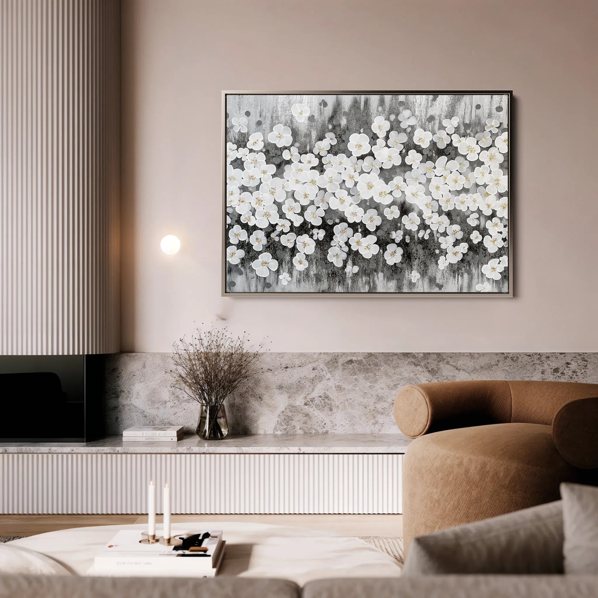 Floral 078 Canvas Art 18" x 24" / 45 x 60 cm / Black