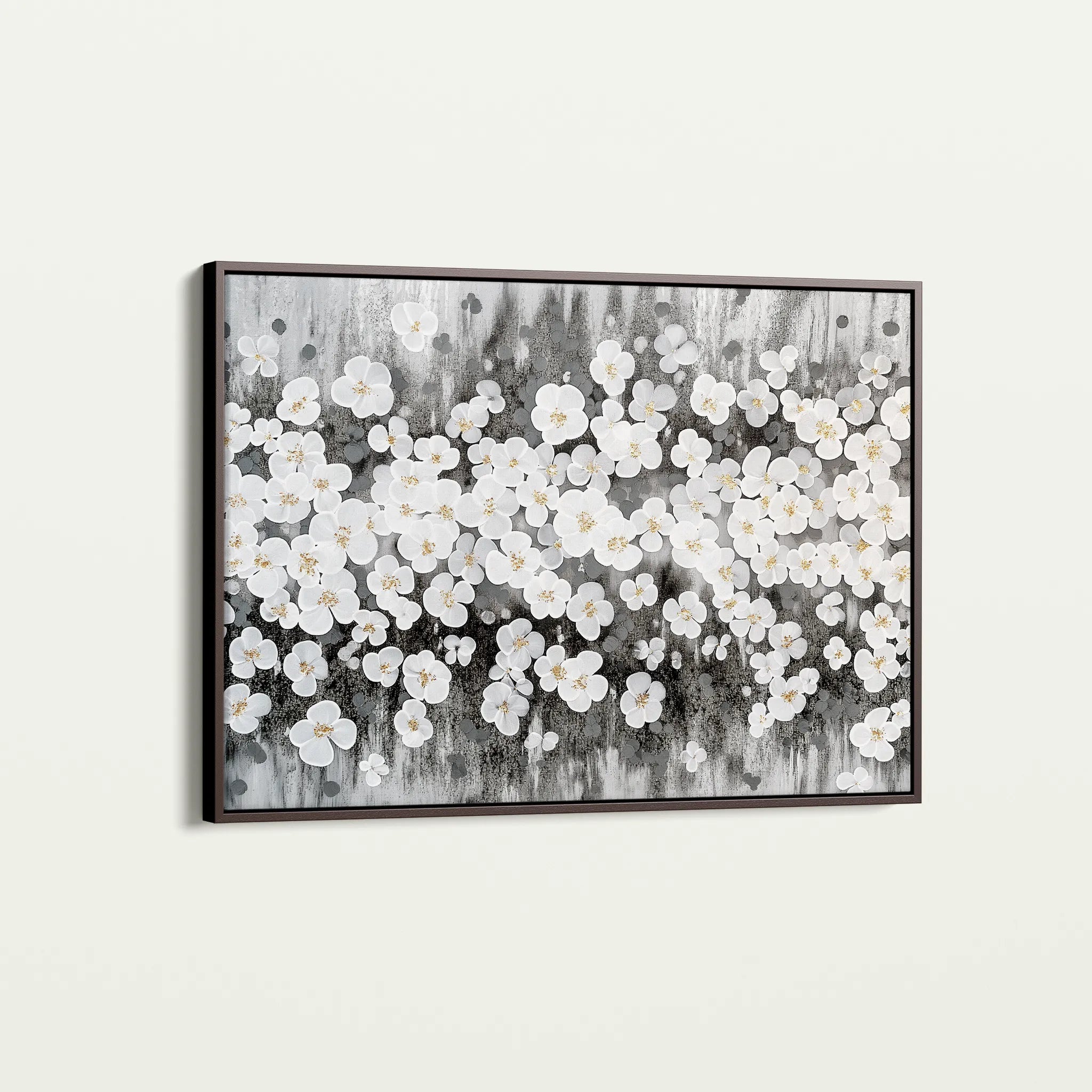 Floral 078 Canvas Art 18" x 24" / 45 x 60 cm / Black