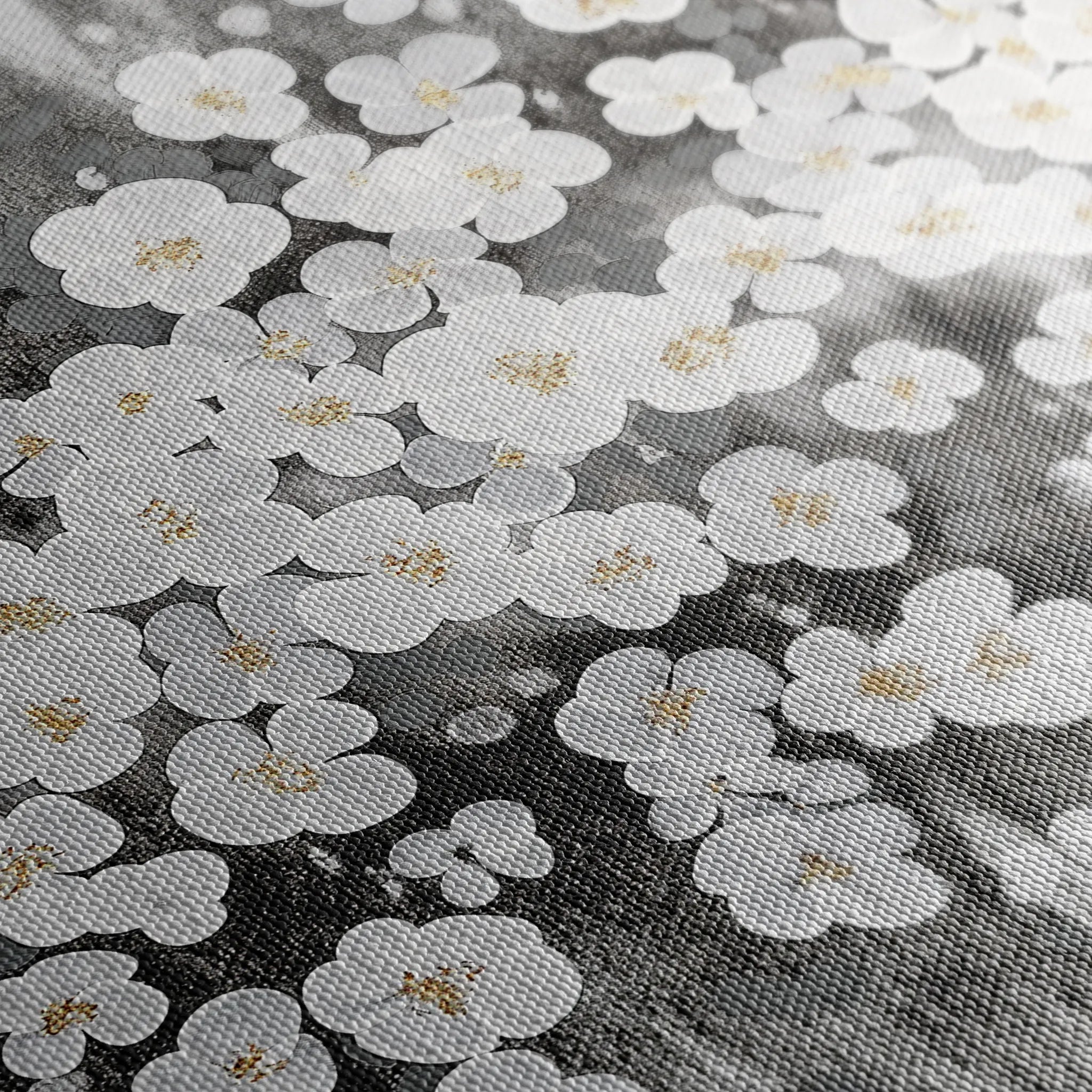 Floral 078 Canvas Art 18" x 24" / 45 x 60 cm / Black