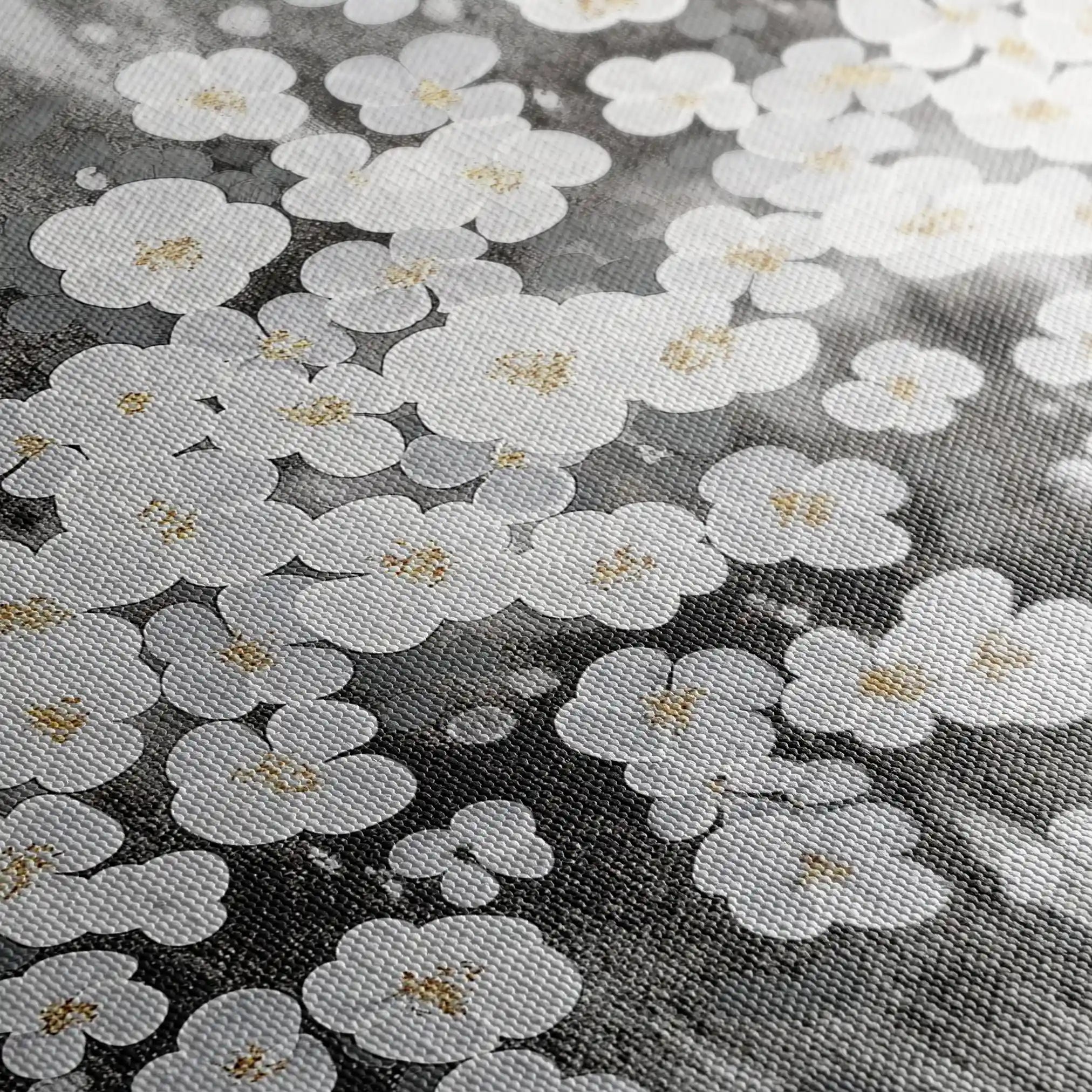 Floral 078 Canvas Art 60 x 40 cm / Black