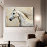 Horses 078 Canvas Art 18" x 24" / 45 x 60 cm / Black