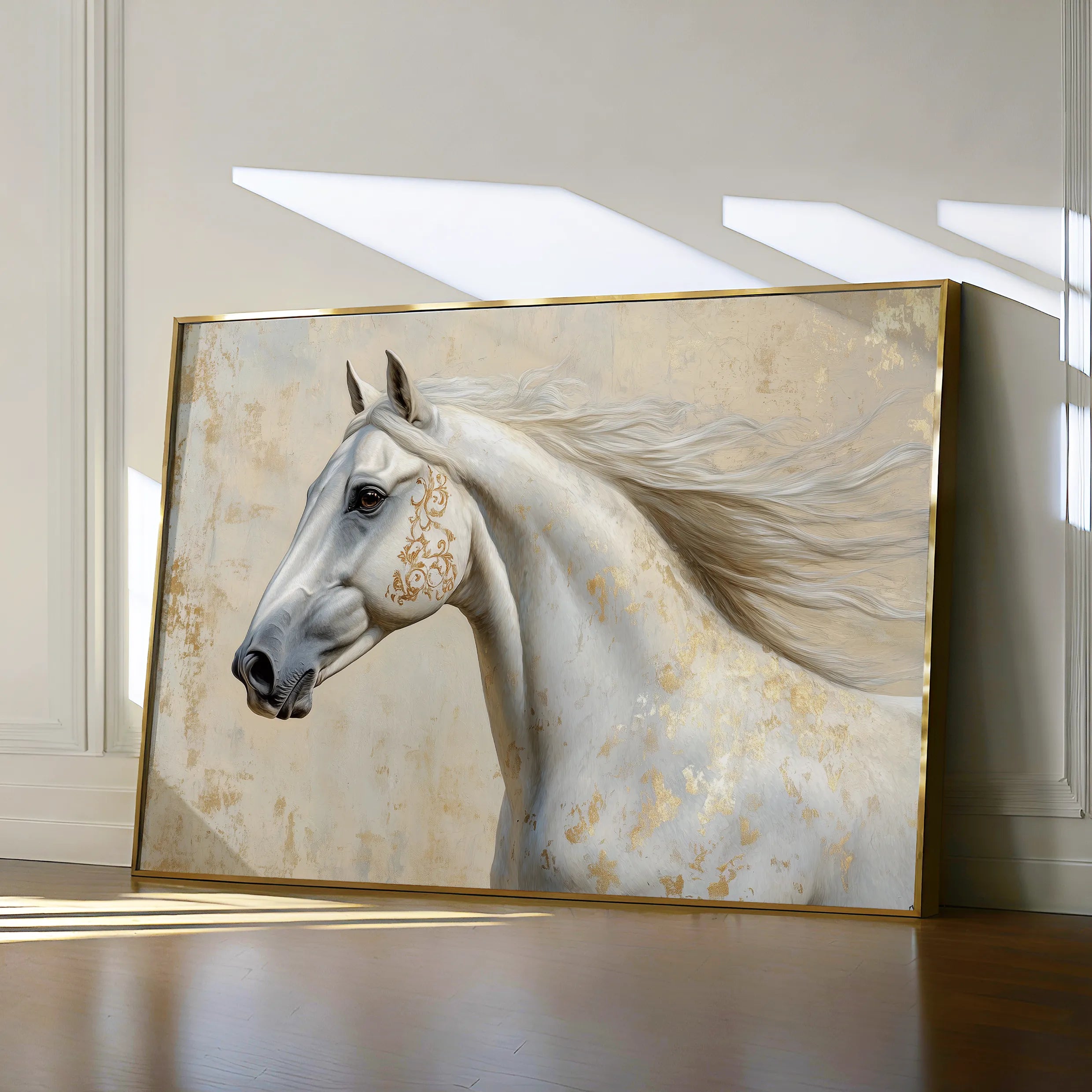 Horses 078 Canvas Art 18" x 24" / 45 x 60 cm / Black