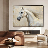 Horses 078 Canvas Art 18" x 24" / 45 x 60 cm / Black