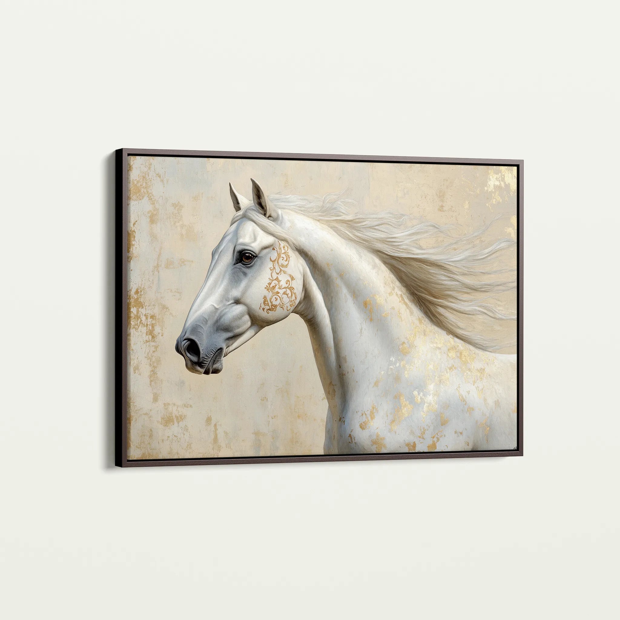 Horses 078 Canvas Art 18" x 24" / 45 x 60 cm / Black