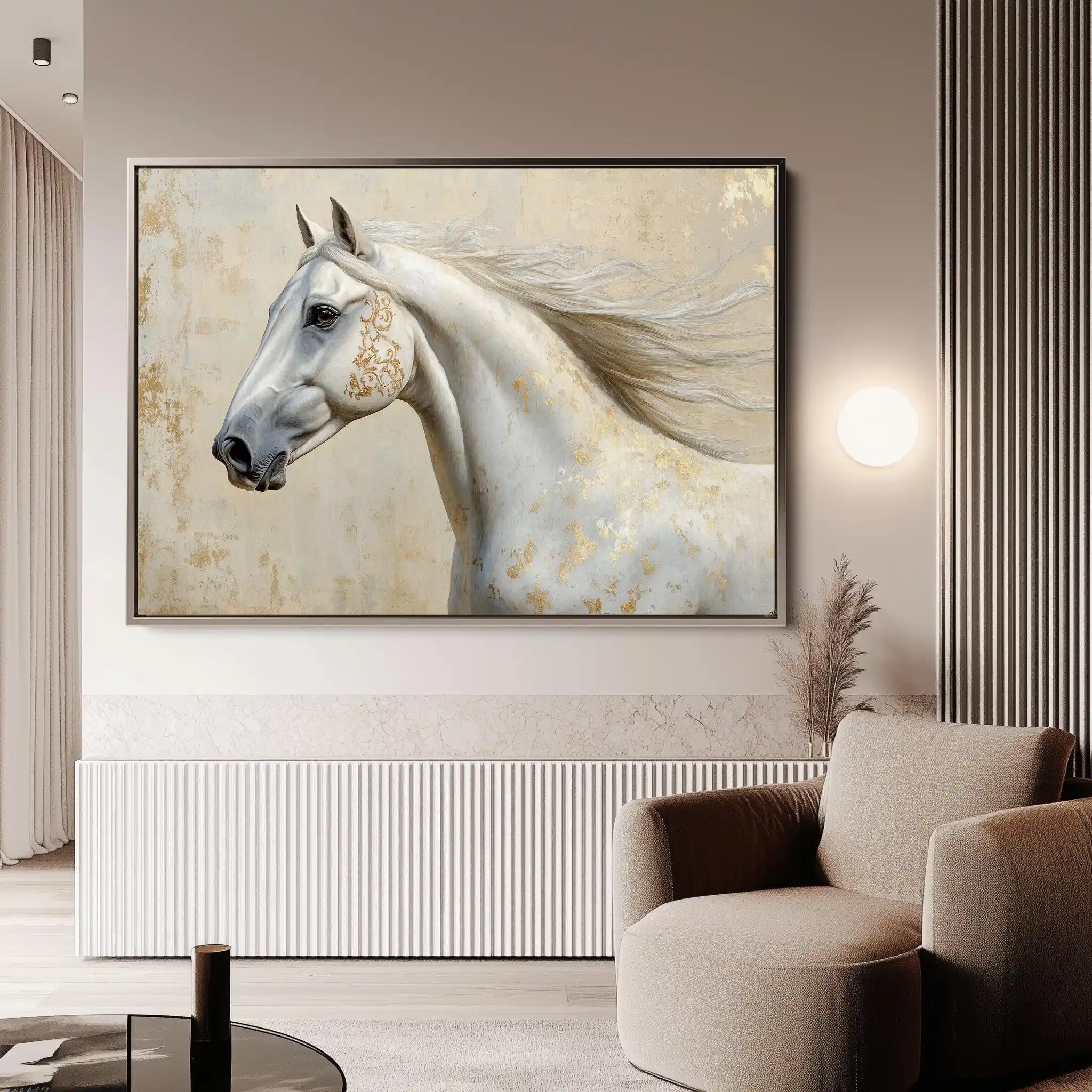 Horses 078 Canvas Art 60 x 40 cm / Black