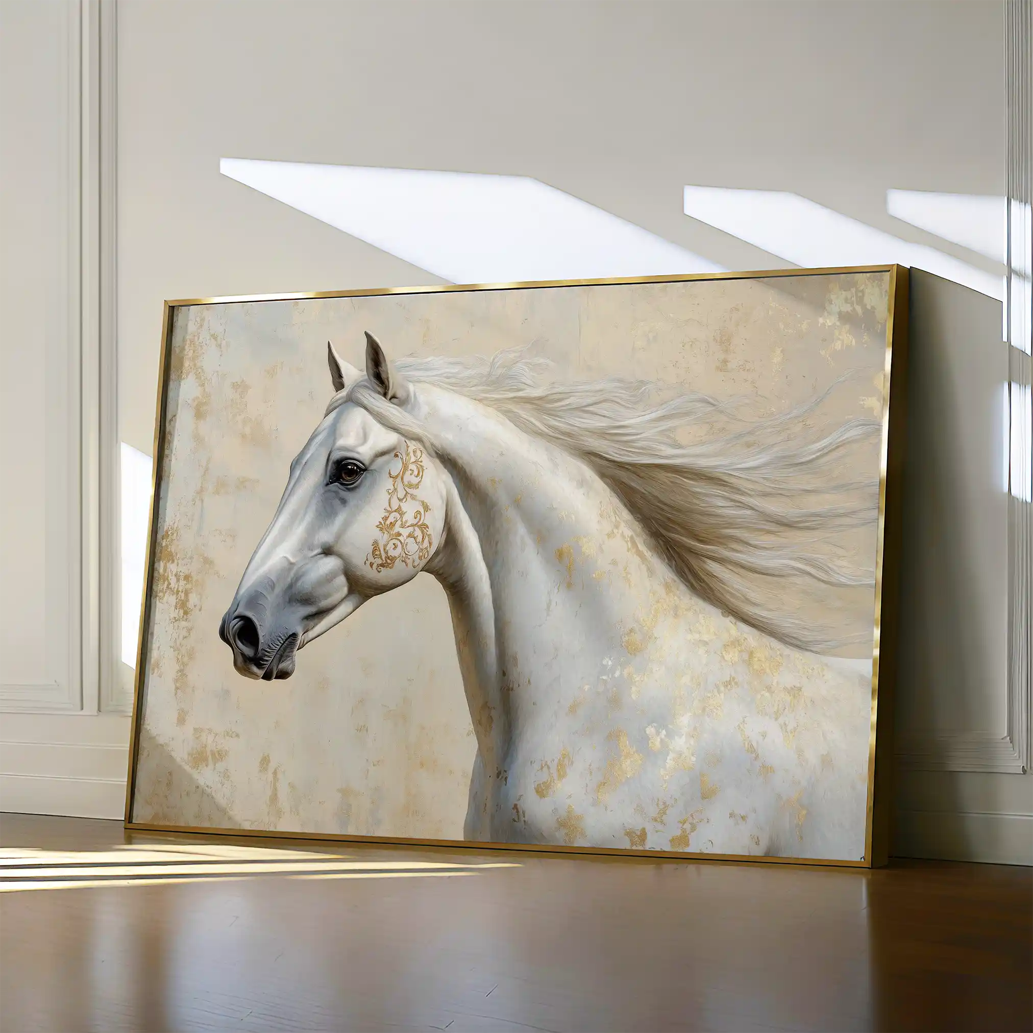 Horses 078 Canvas Art 60 x 40 cm / Black