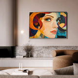 Portrait 078 Canvas Art 18" x 24" / 45 x 60 cm / Black