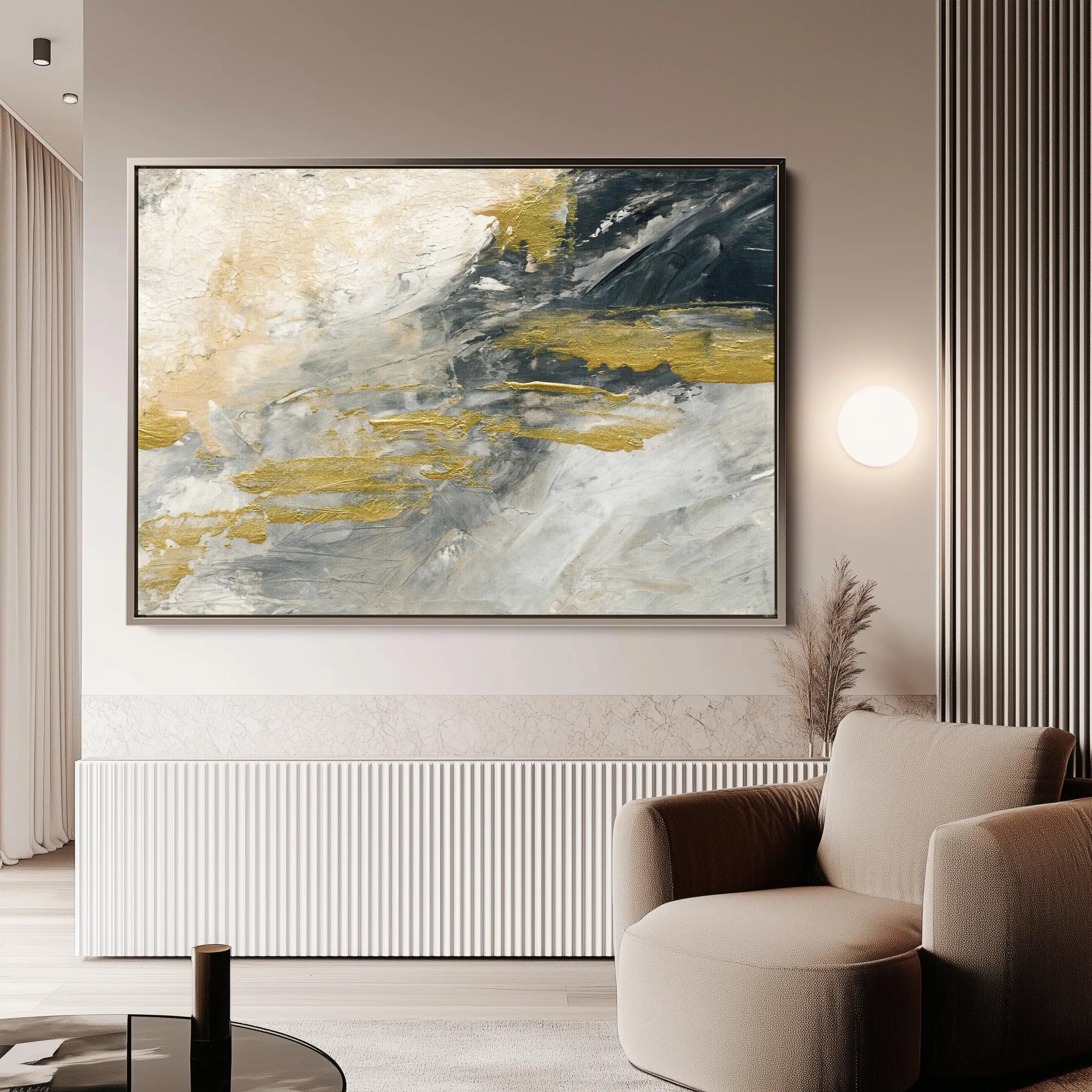 Abstract 079 Canvas Art 18" x 24" / 45 x 60 cm / Black