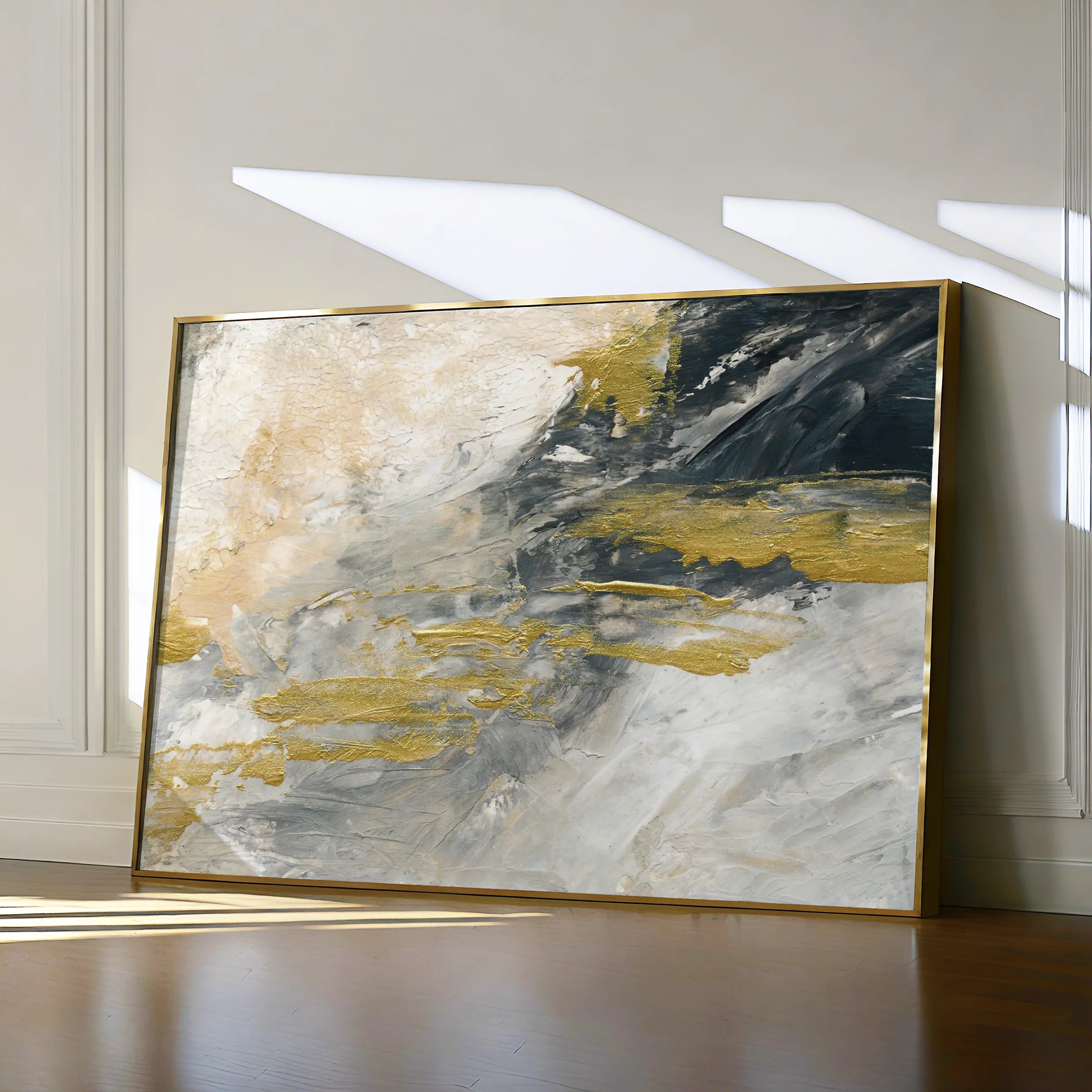 Abstract 079 Canvas Art 18" x 24" / 45 x 60 cm / Black