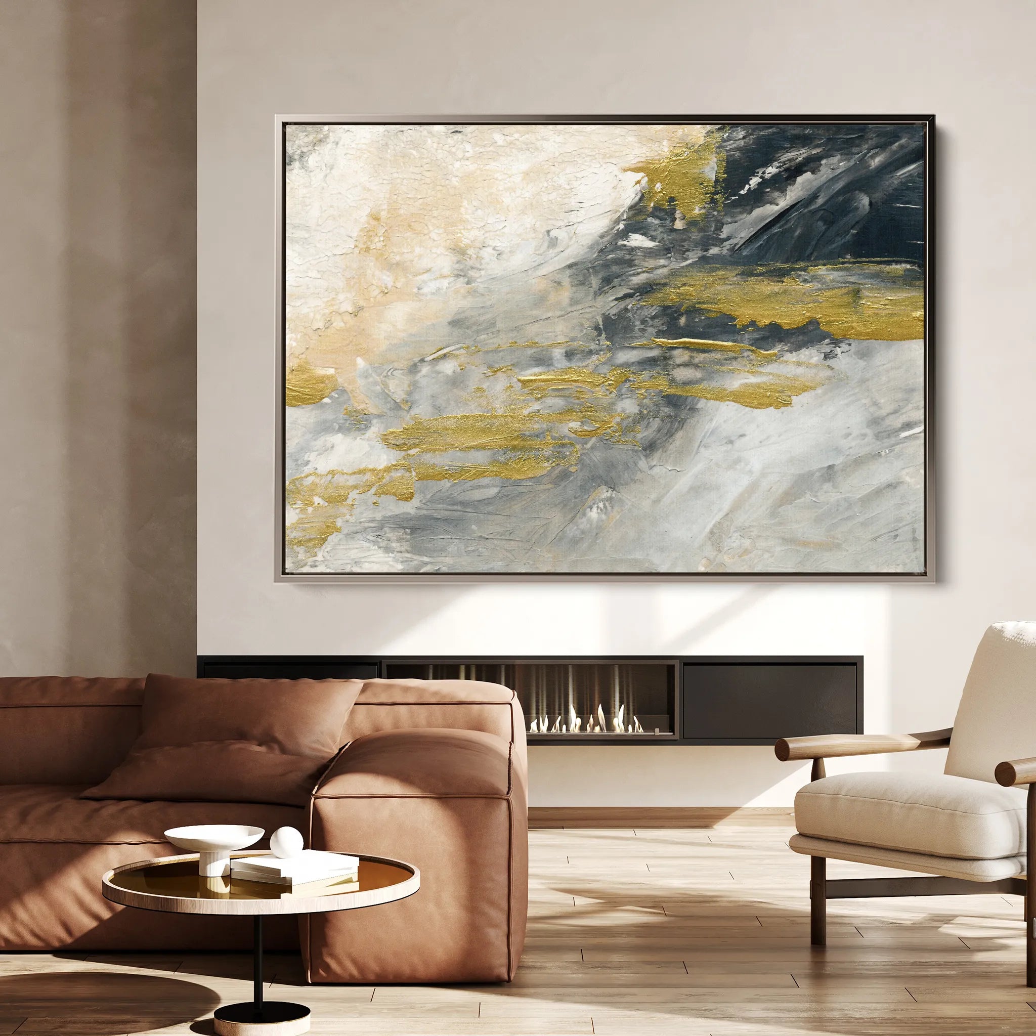 Abstract 079 Canvas Art 18" x 24" / 45 x 60 cm / Black