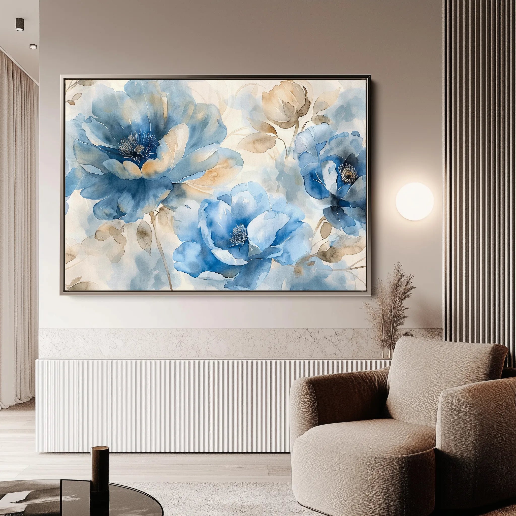 Floral 079 Canvas Art 18" x 24" / 45 x 60 cm / Black