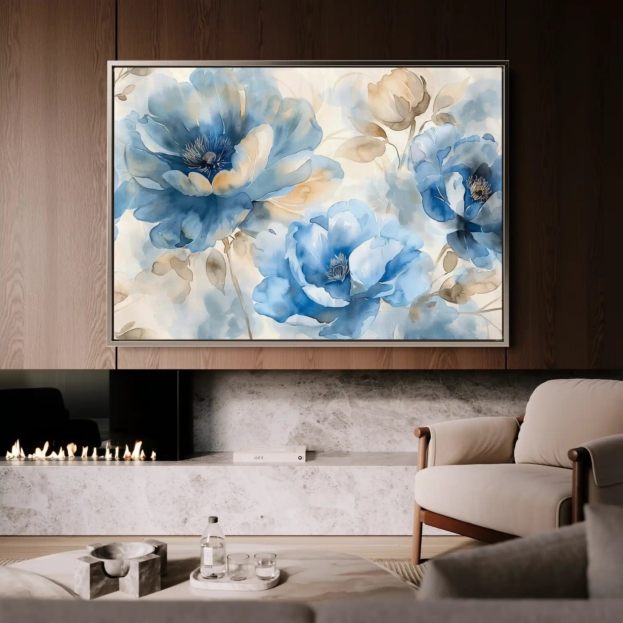 Floral 079 Canvas Art 60 x 40 cm / Black