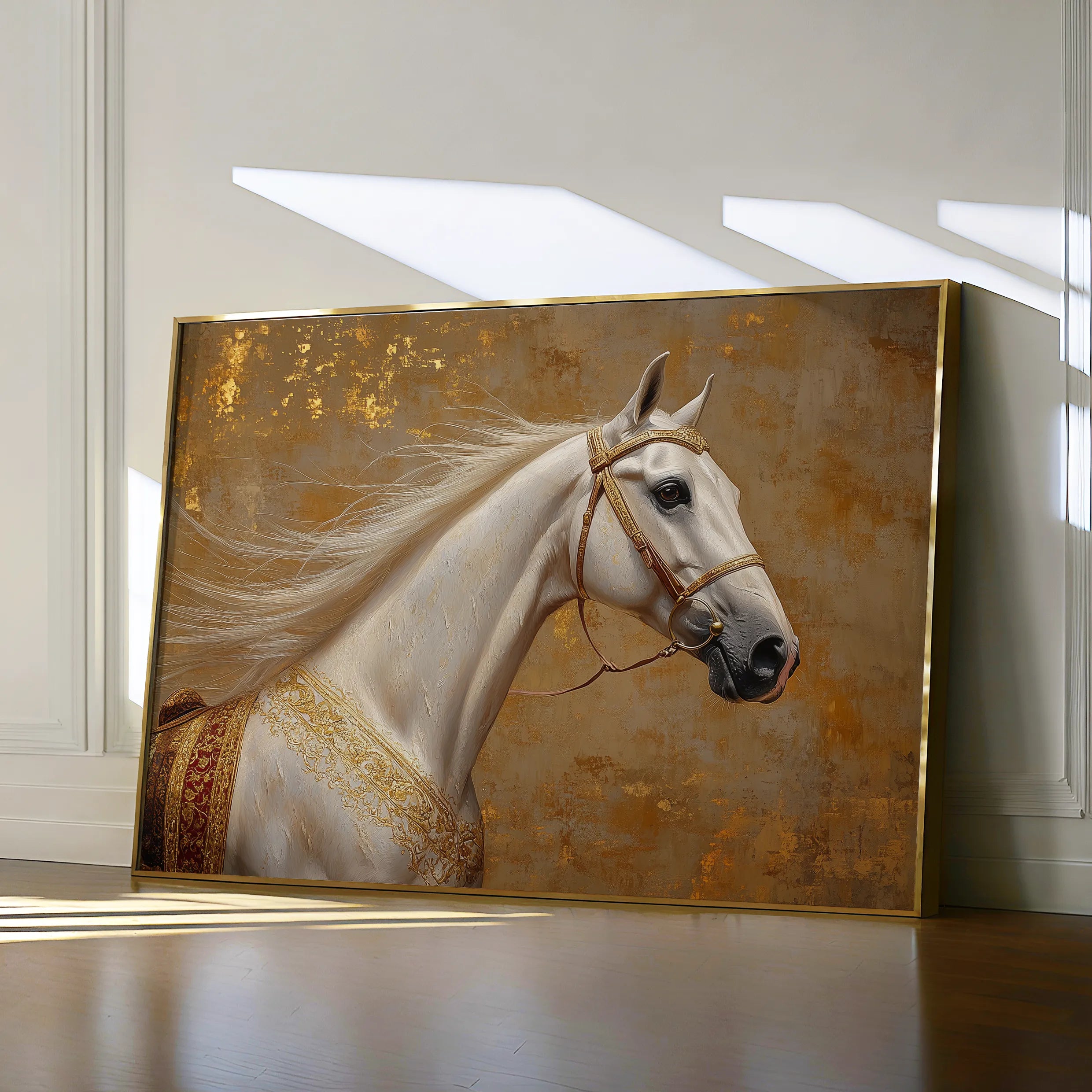 Horses 079 Canvas Art 18" x 24" / 45 x 60 cm / Black