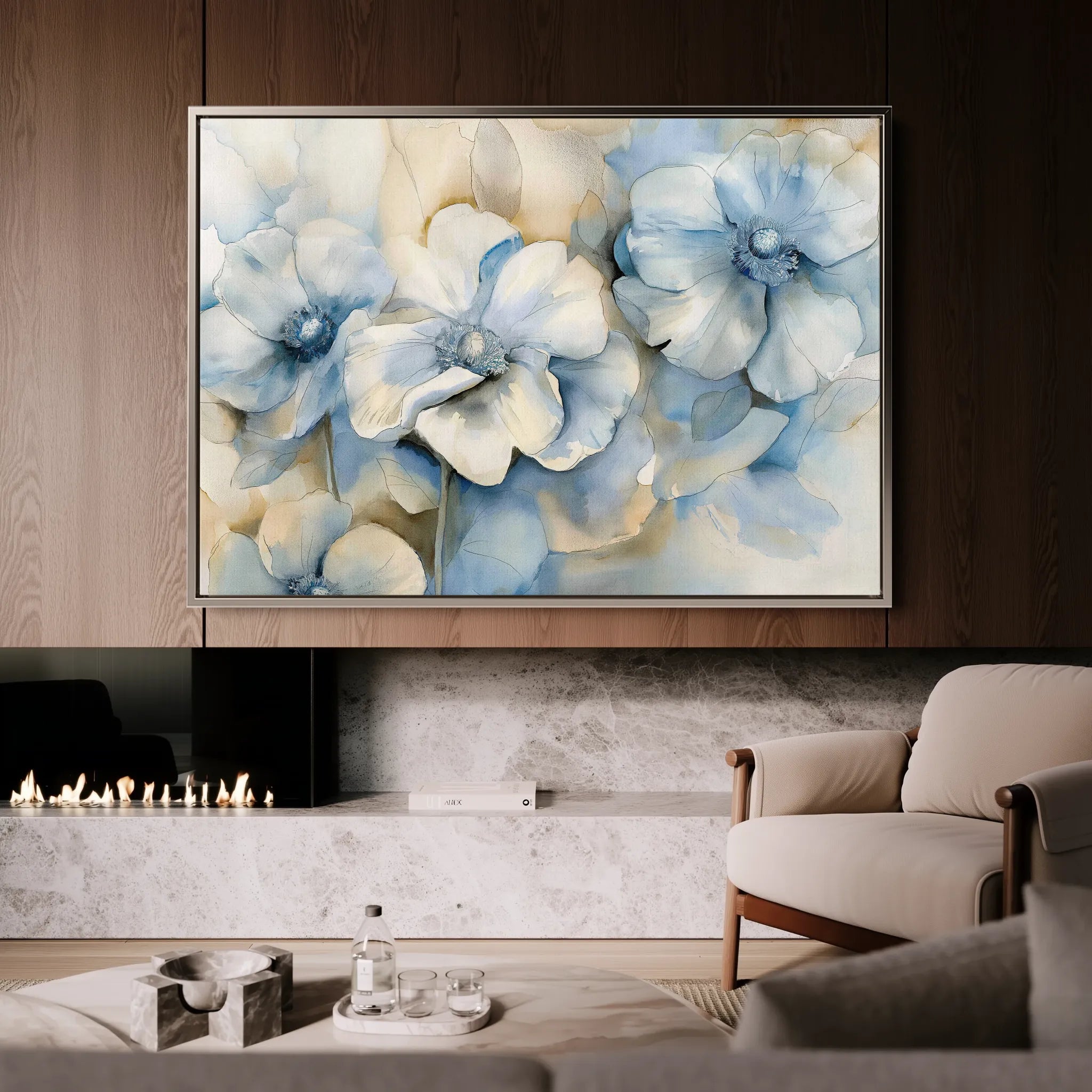 Floral 080 Canvas Art 18" x 24" / 45 x 60 cm / Black