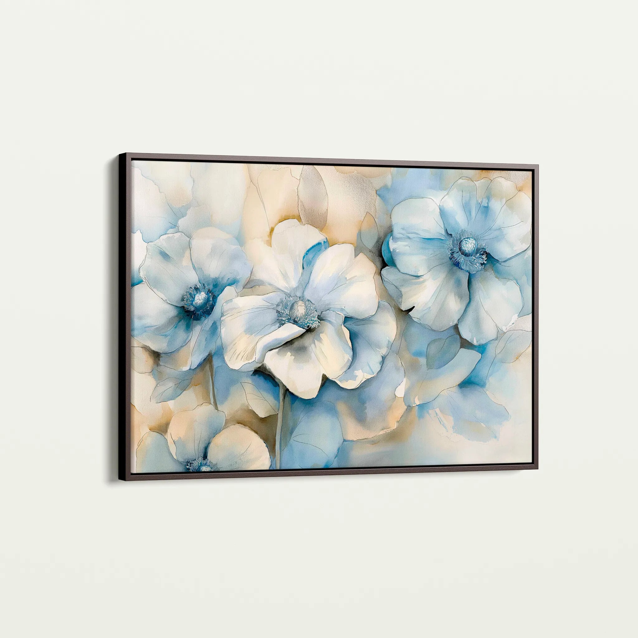 Floral 080 Canvas Art 18" x 24" / 45 x 60 cm / Black