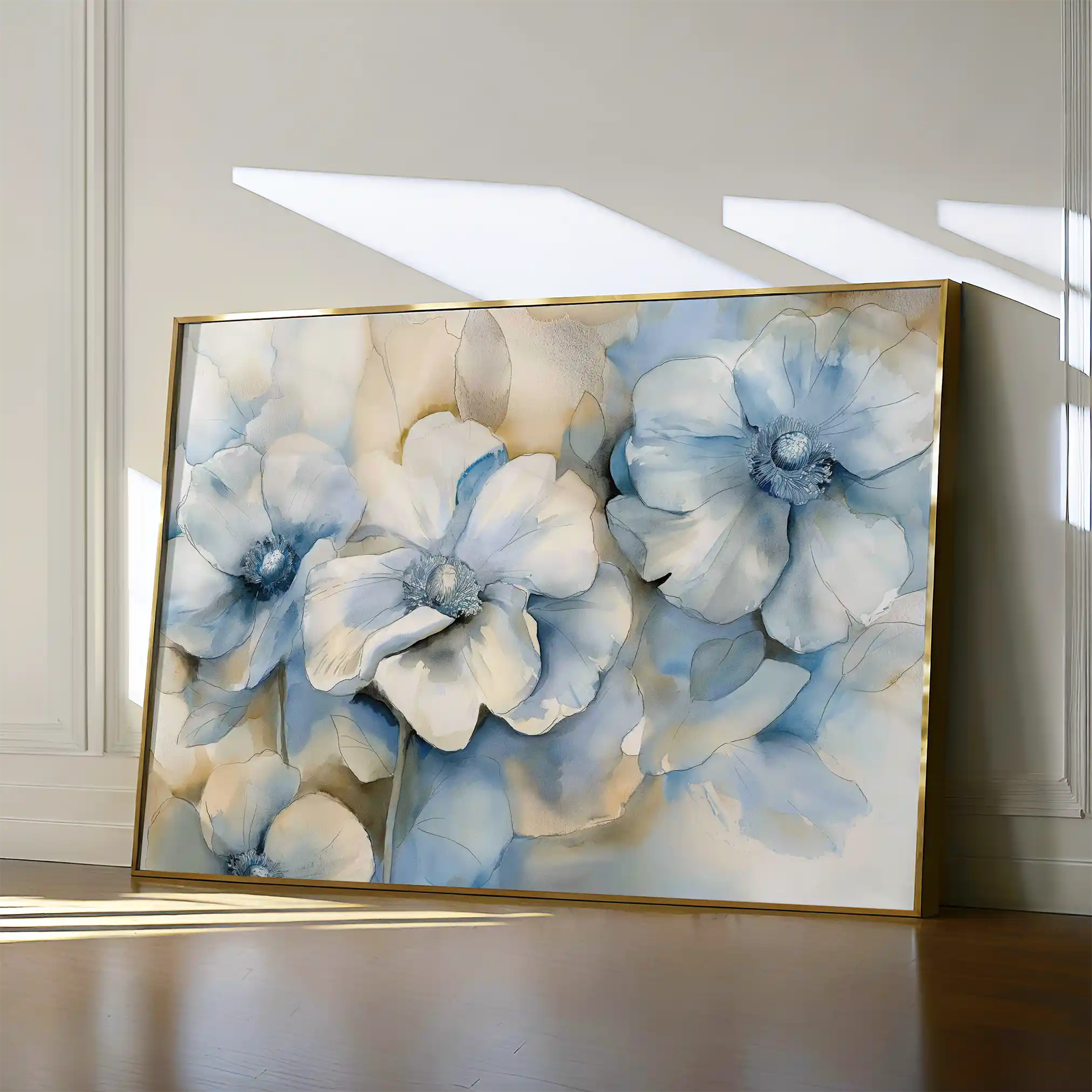 Floral 080 Canvas Art 60 x 40 cm / Black